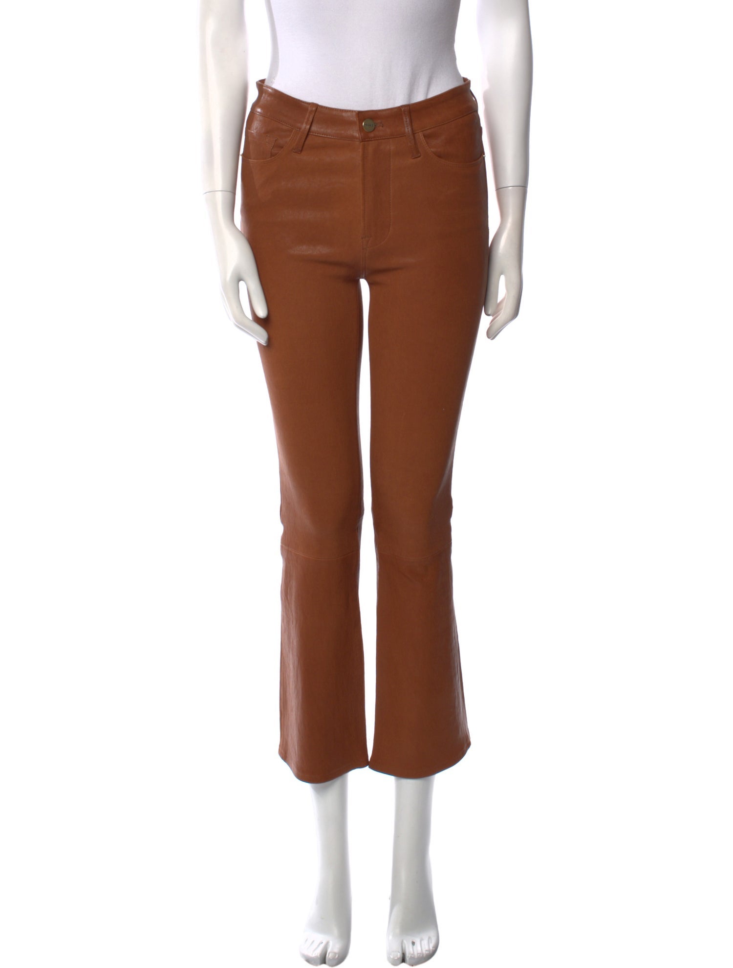 FRAME Lamb Leather Straight Leg Pants