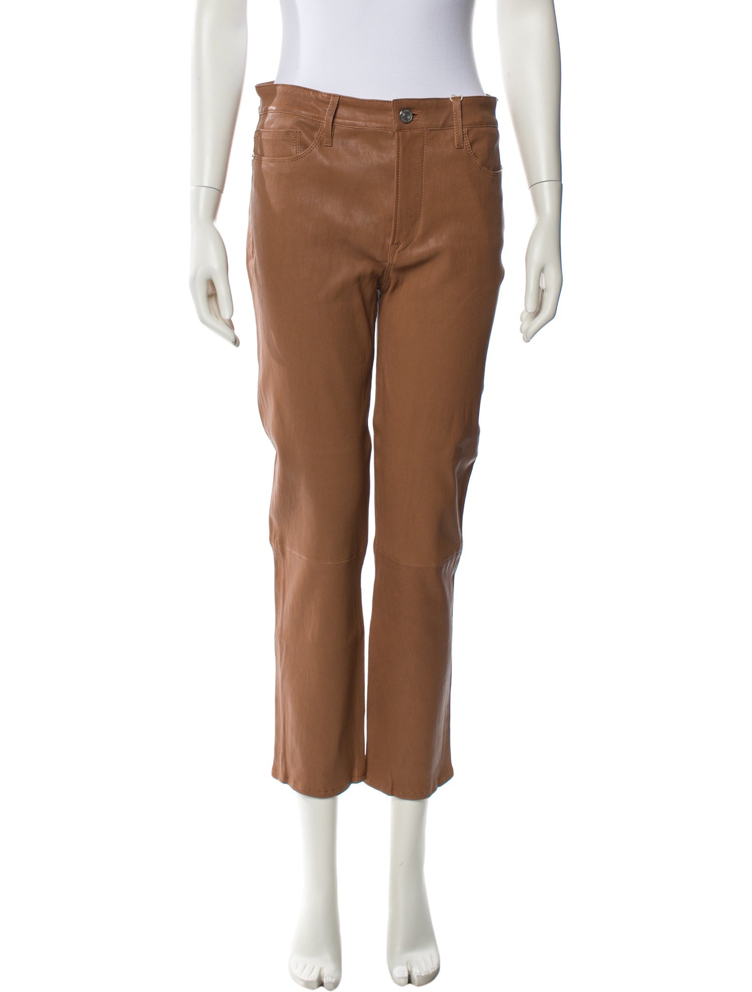 FRAME Lamb Leather Straight Leg Pants