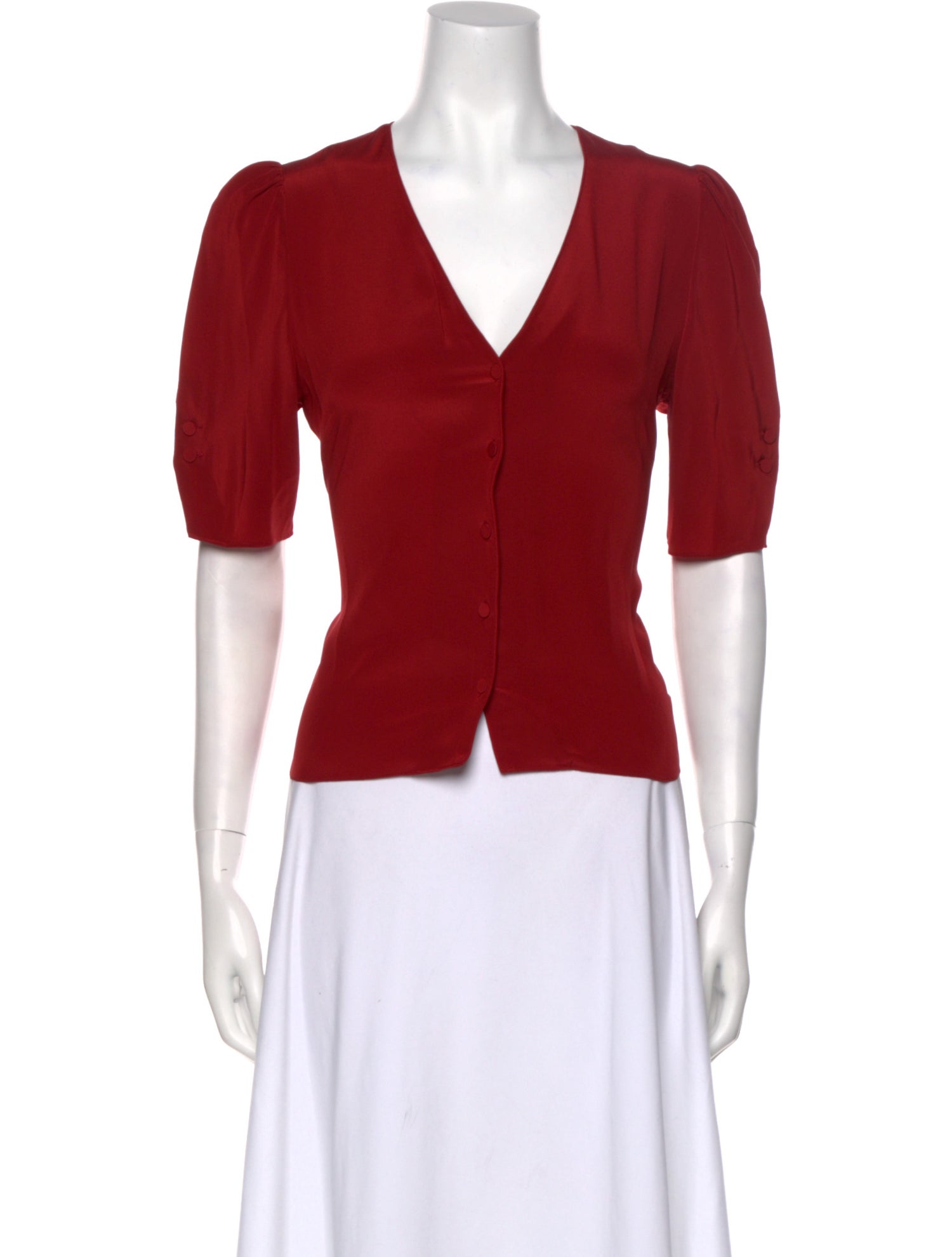 FRAME Silk V-Neck Crop Top