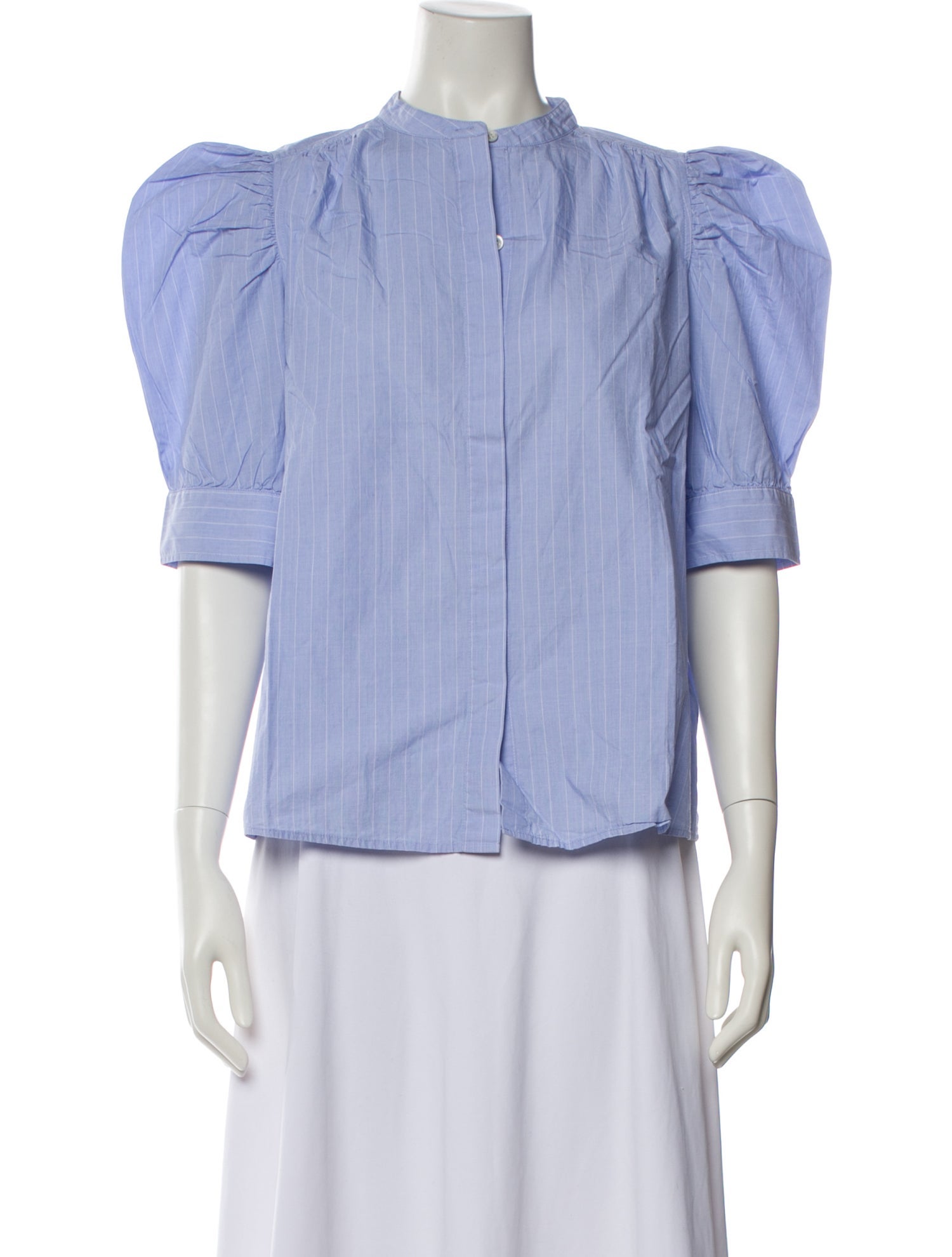 FRAME Mock Neck Three-Quarter Sleeve Blouse