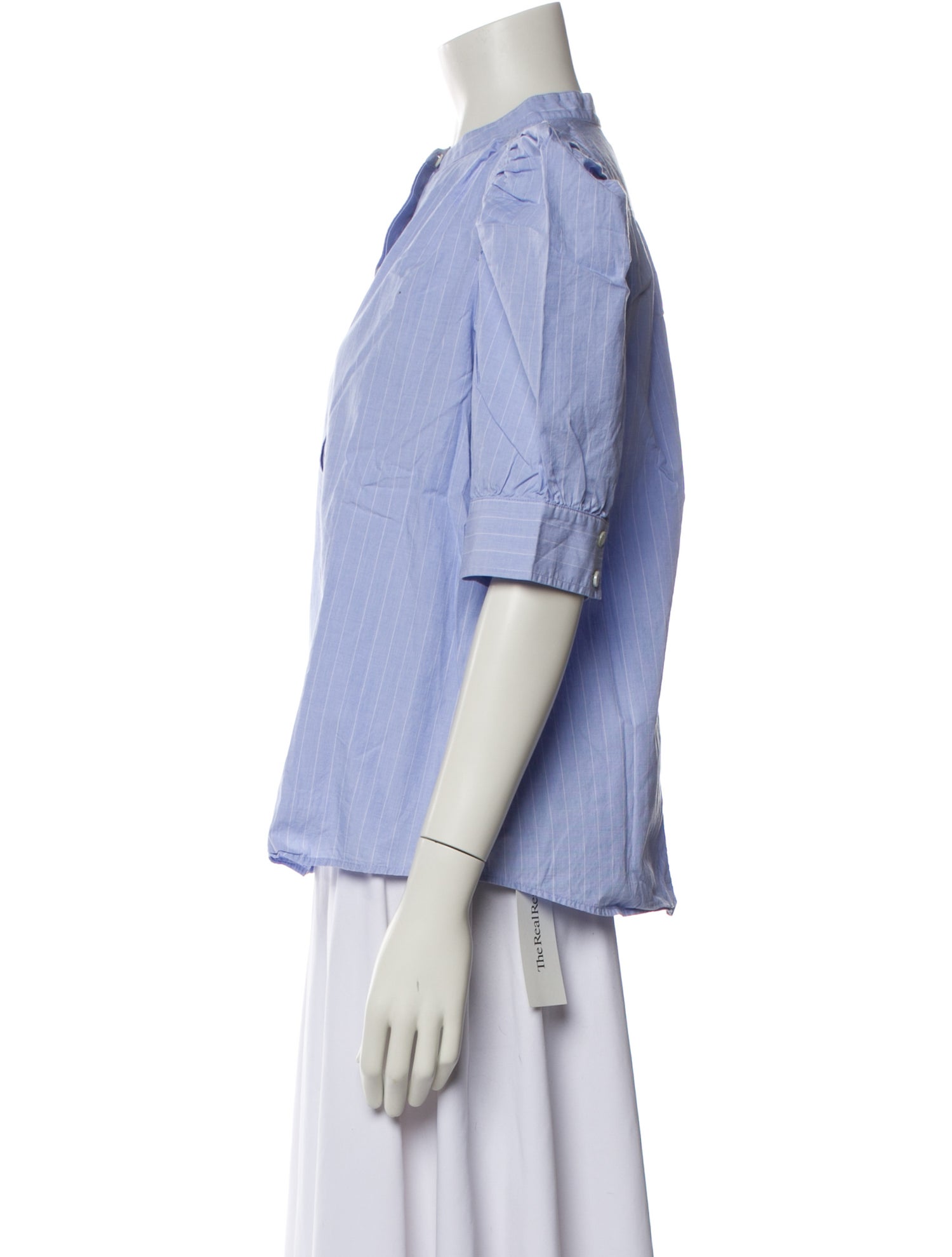 FRAME Mock Neck Three-Quarter Sleeve Blouse