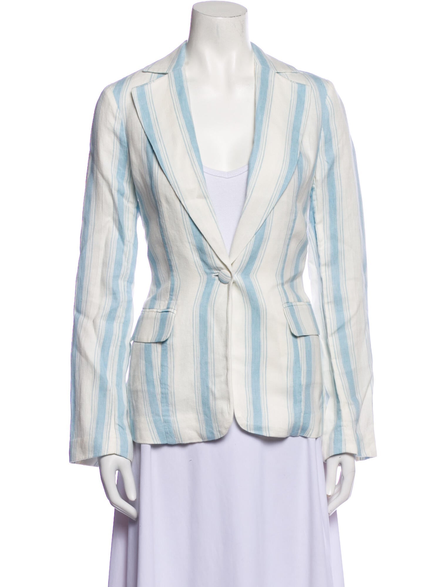 FRAME Linen Striped Blazer
