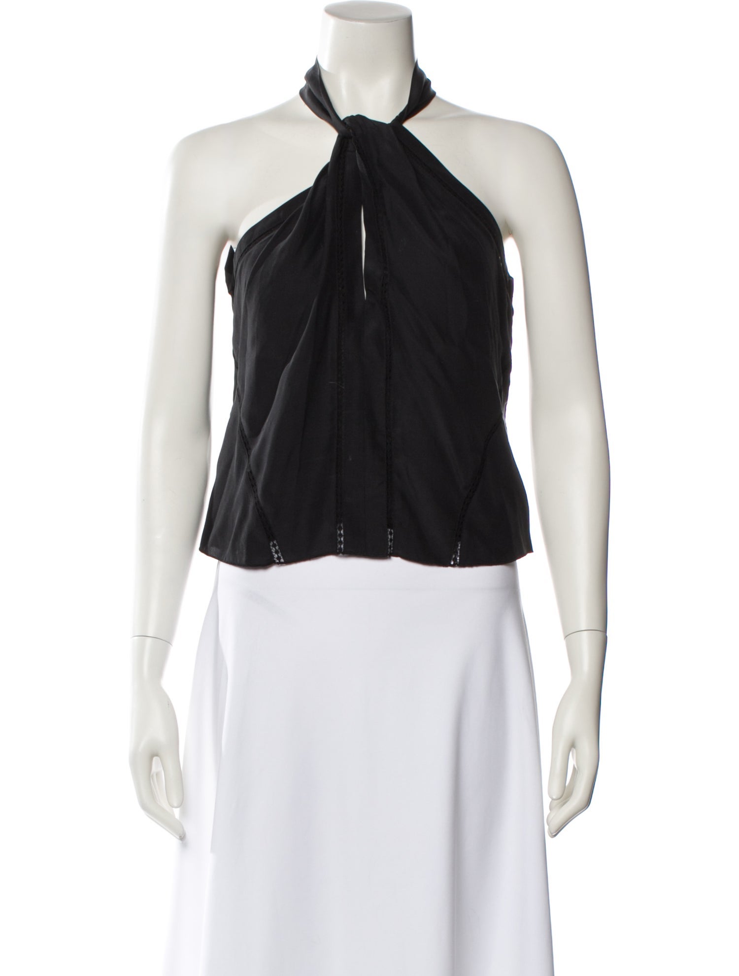 FRAME Silk Halterneck Crop Top