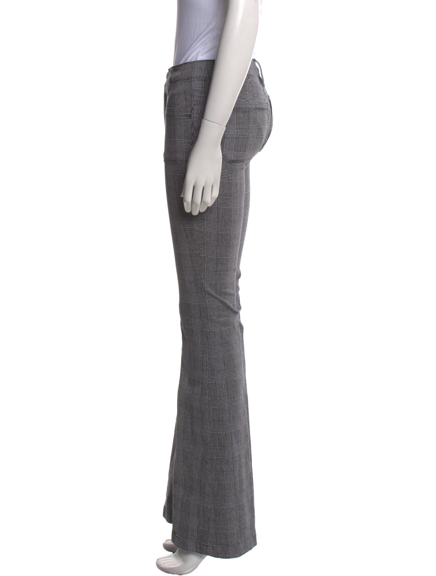 FRAME Plaid Print Wide Leg Pants