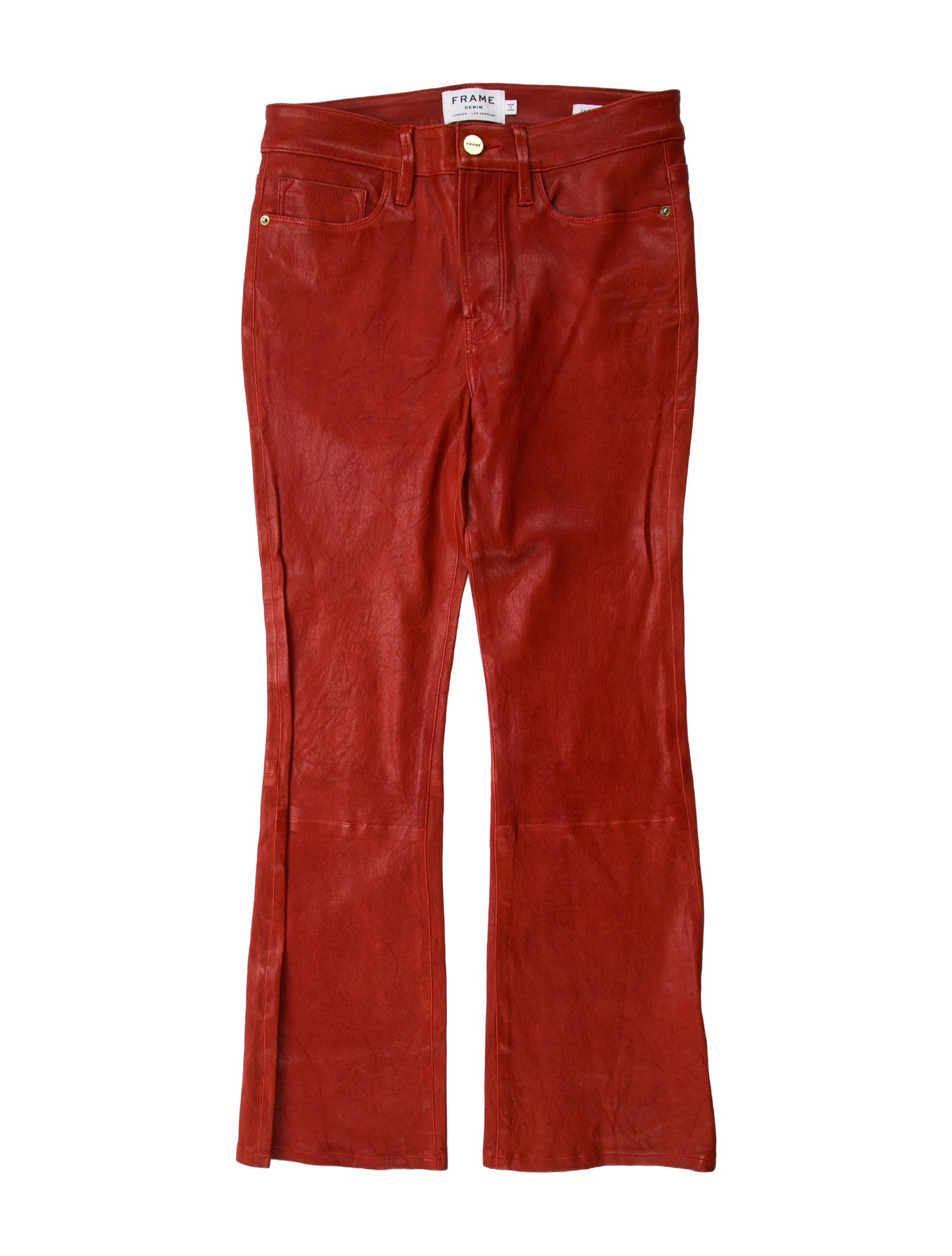 FRAME Lamb Leather Straight Leg Pants