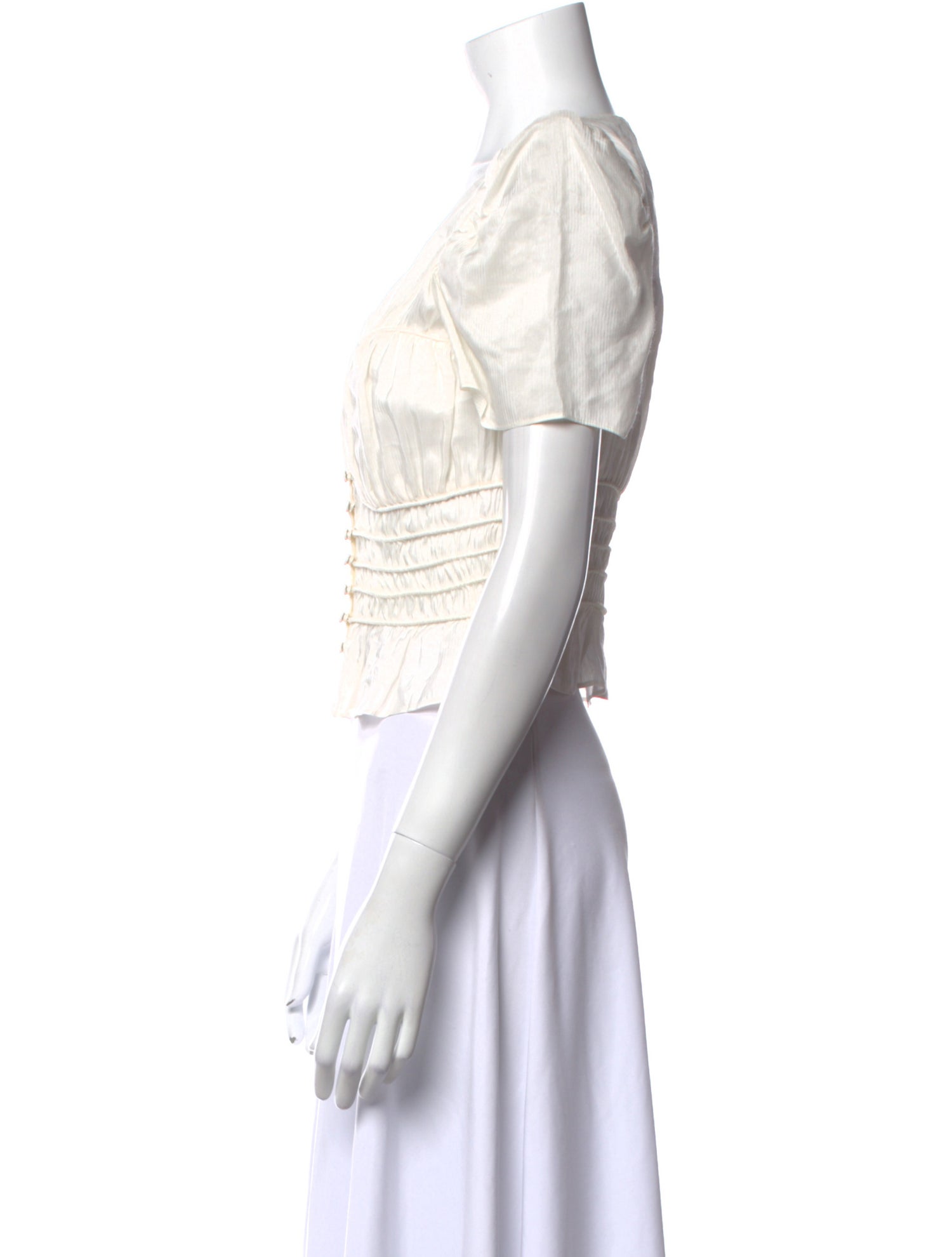 FRAME Striped V-Neck Crop Top