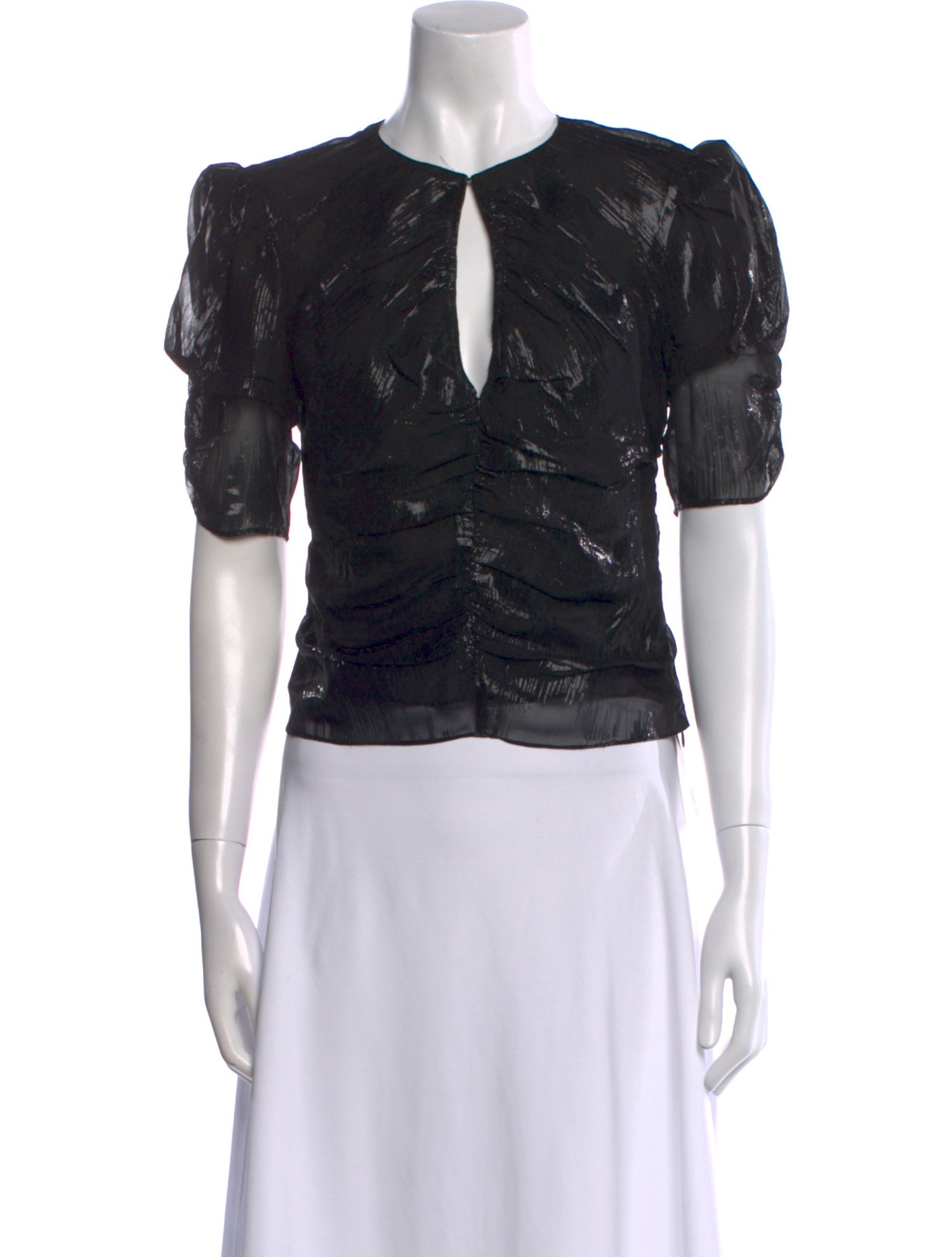 FRAME Silk V-Neck Crop Top