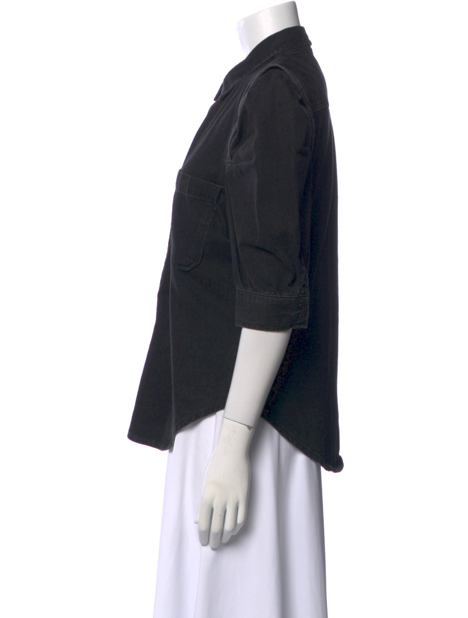 FRAME Three-Quarter Sleeve Button-Up Top