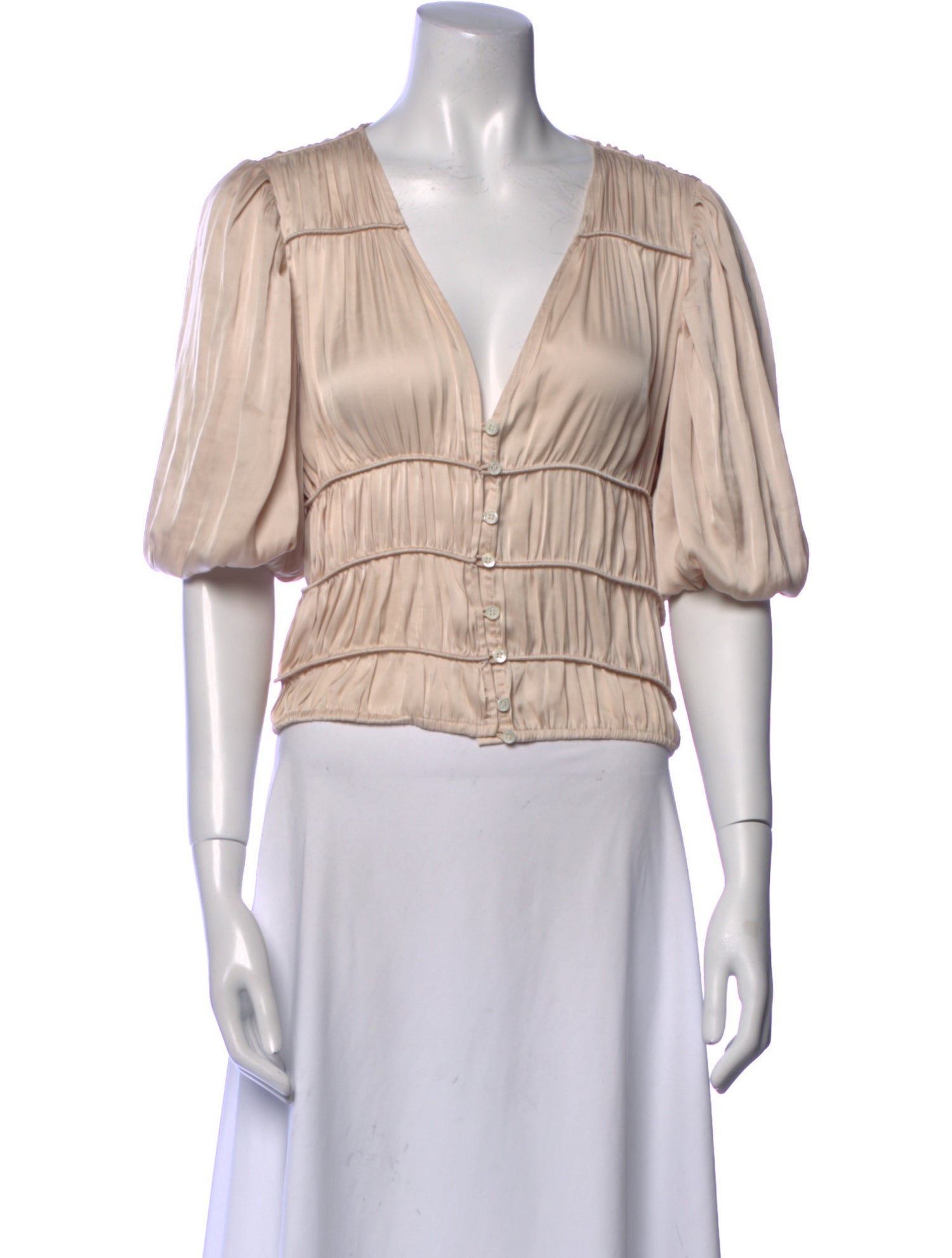 FRAME V-Neck Short Sleeve Crop Top