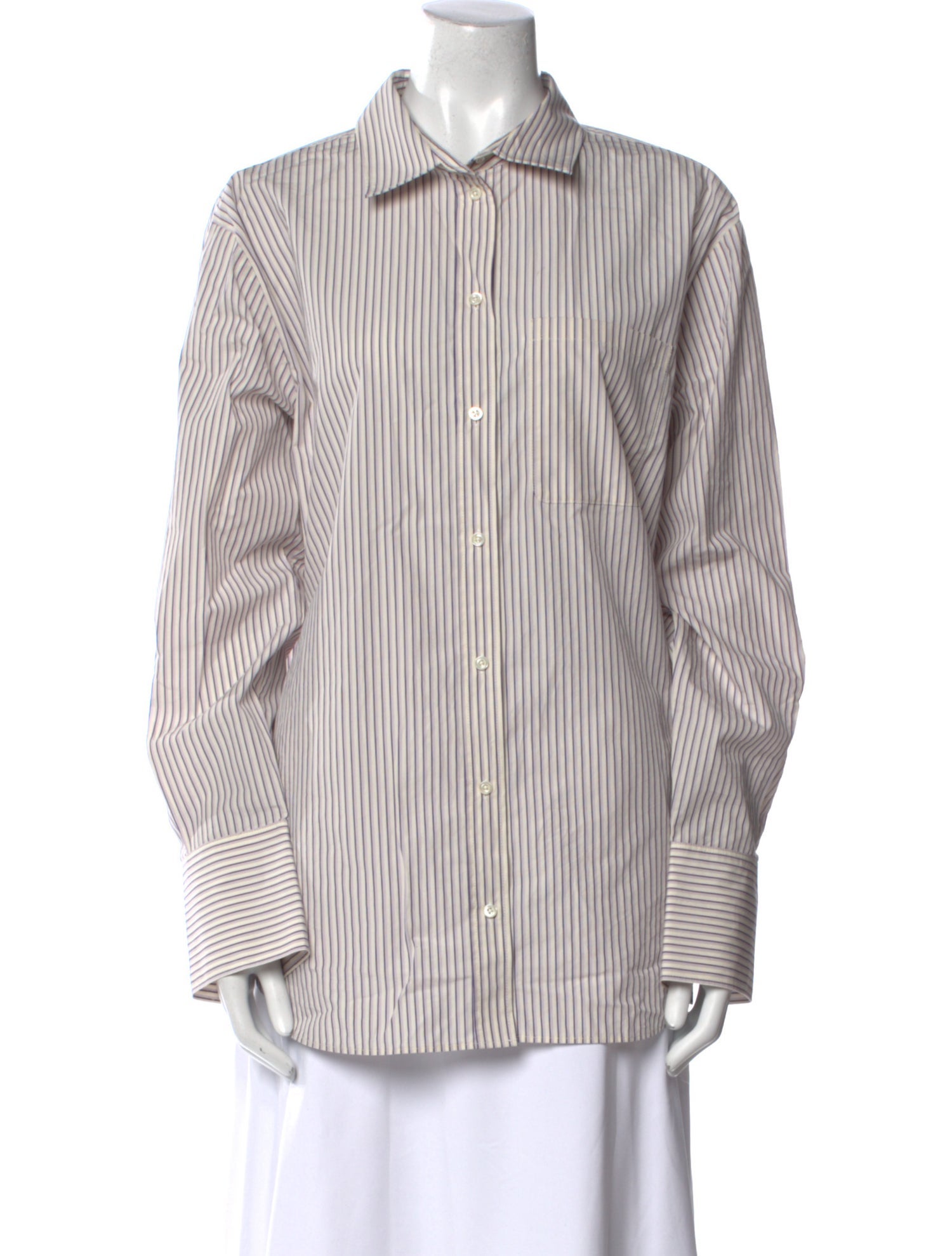 FRAME Striped Long Sleeve Button-Up Top w/ Tags