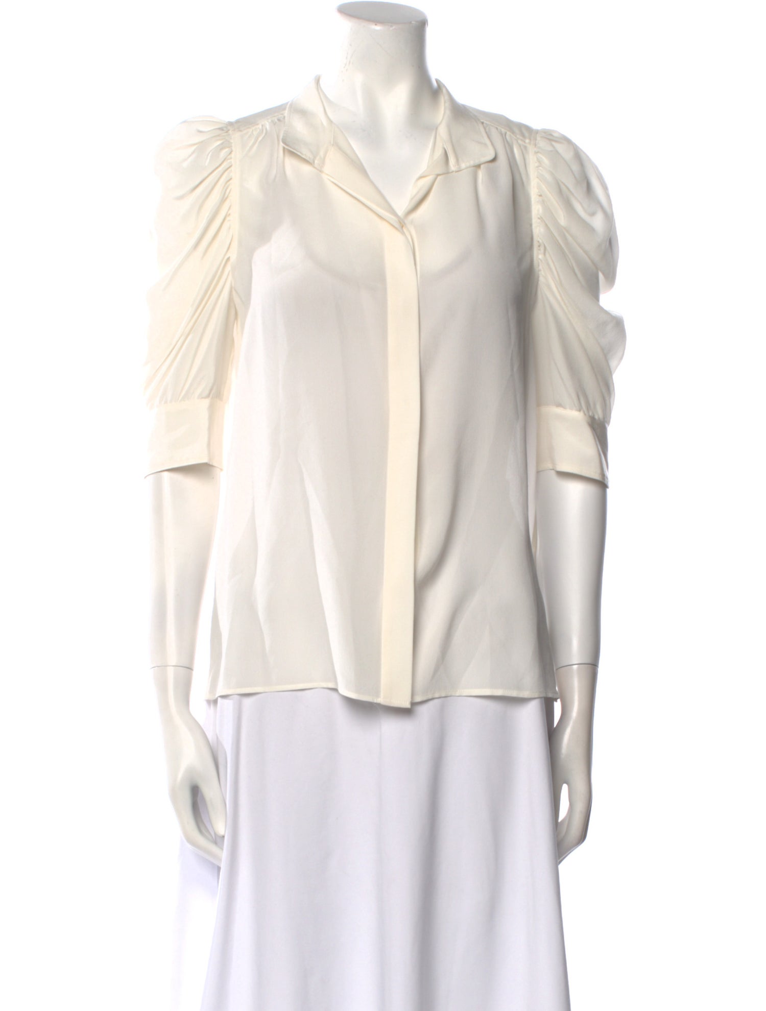 FRAME Silk V-Neck Blouse