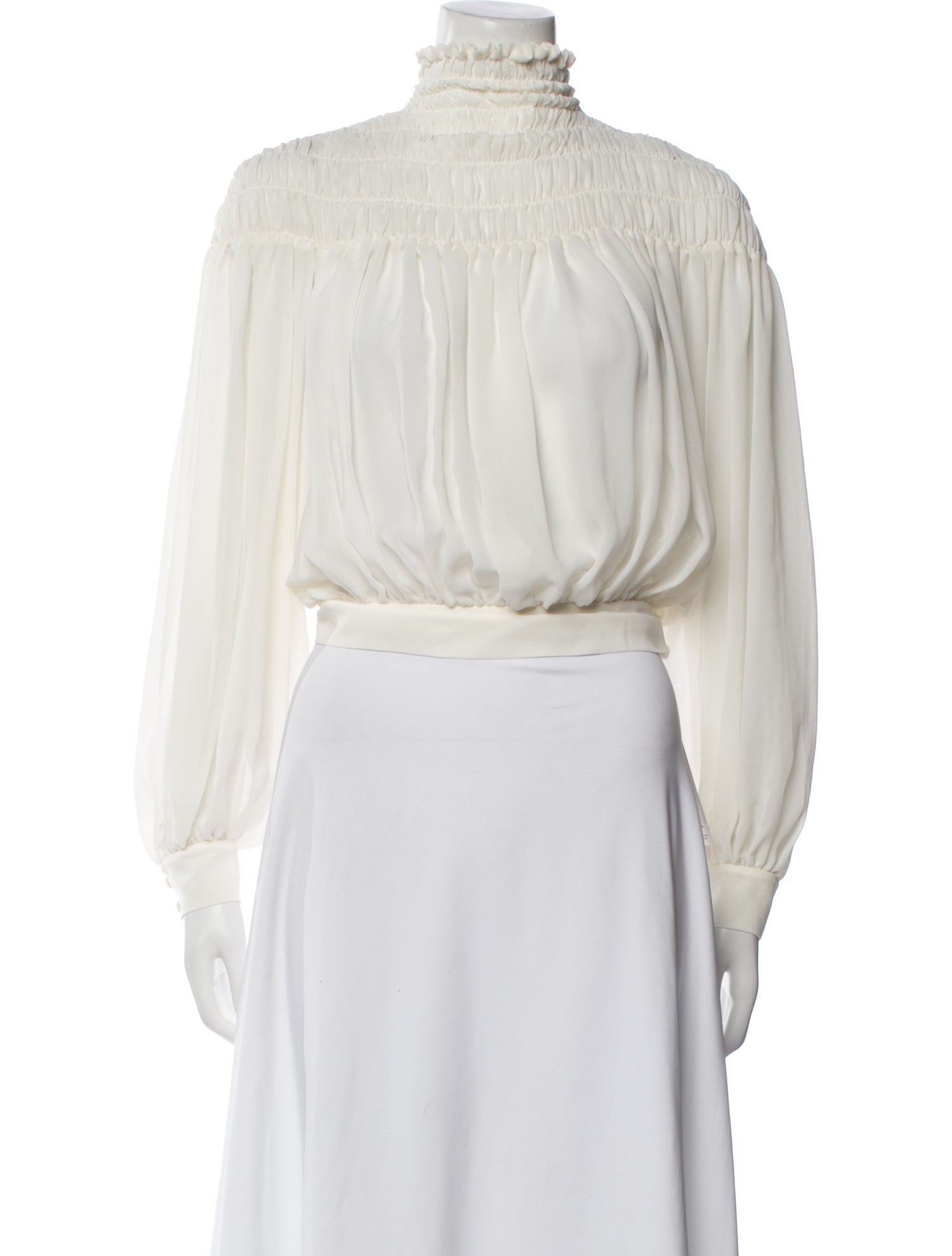 FRAME Turtleneck Long Sleeve Crop Top