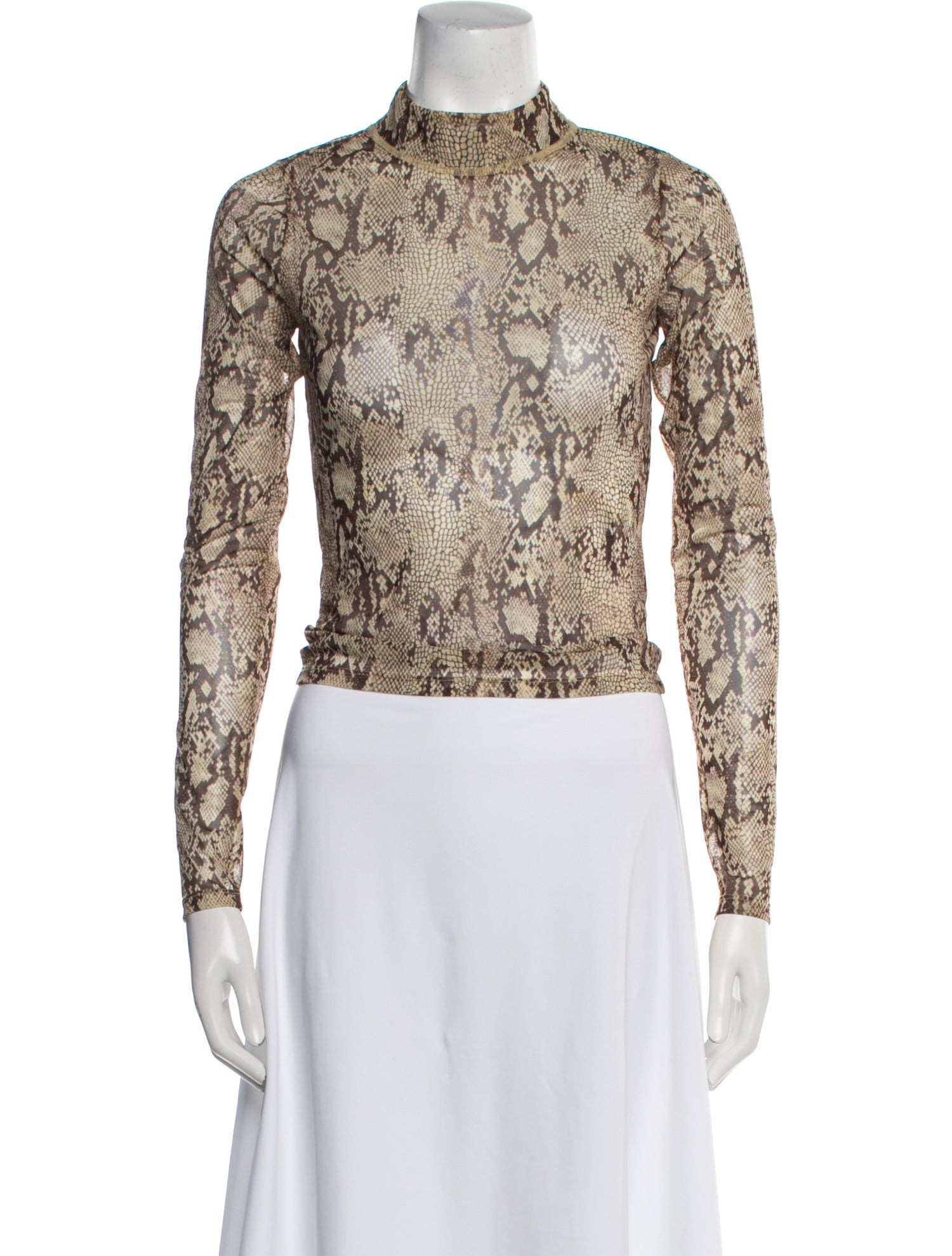 FRAME Nylon Animal Print Crop Top