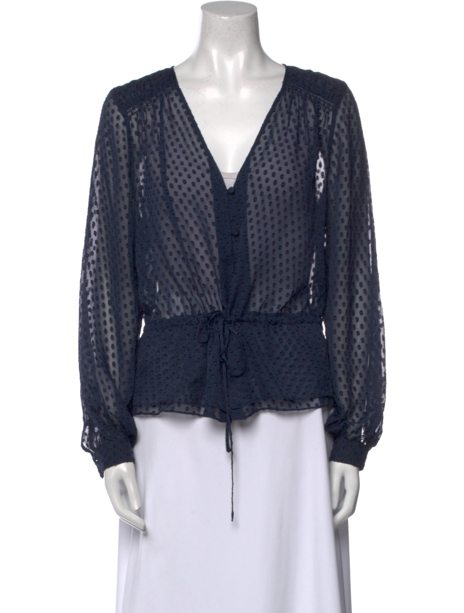 FRAME Silk Polka Dot Print Blouse