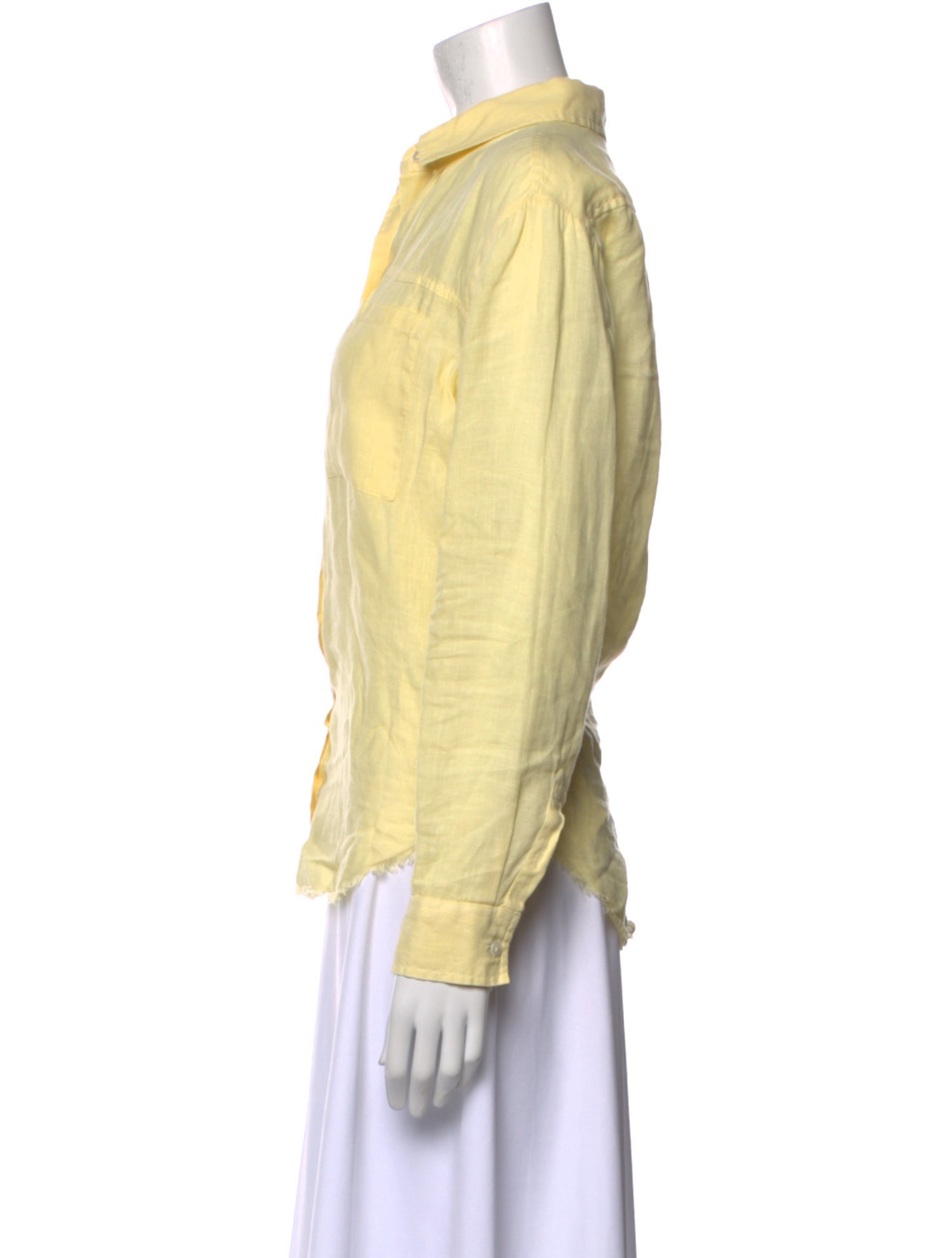 FRAME Linen Long Sleeve Button-Up Top