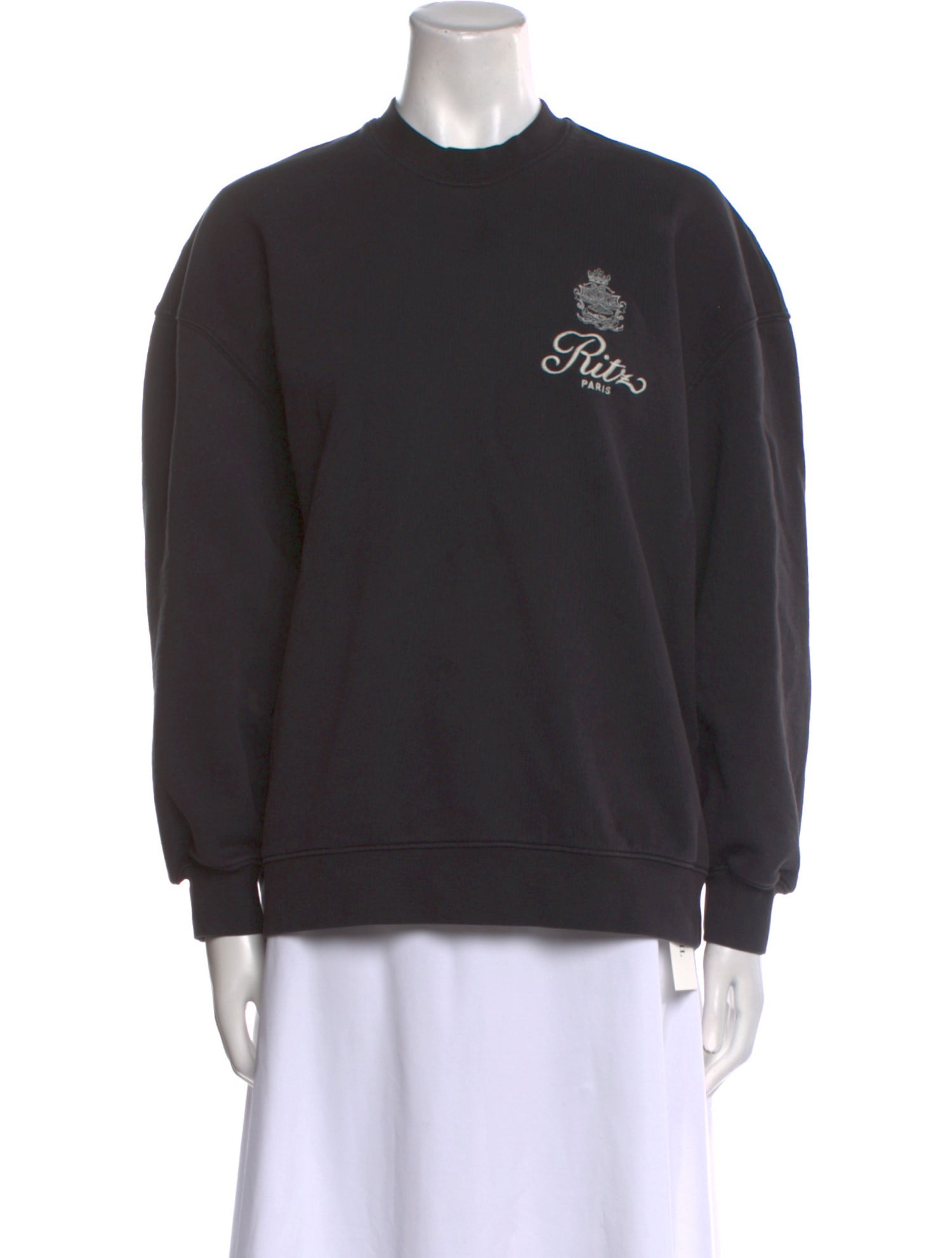 Frame x Ritz Paris Graphic Print Crew Neck Sweater