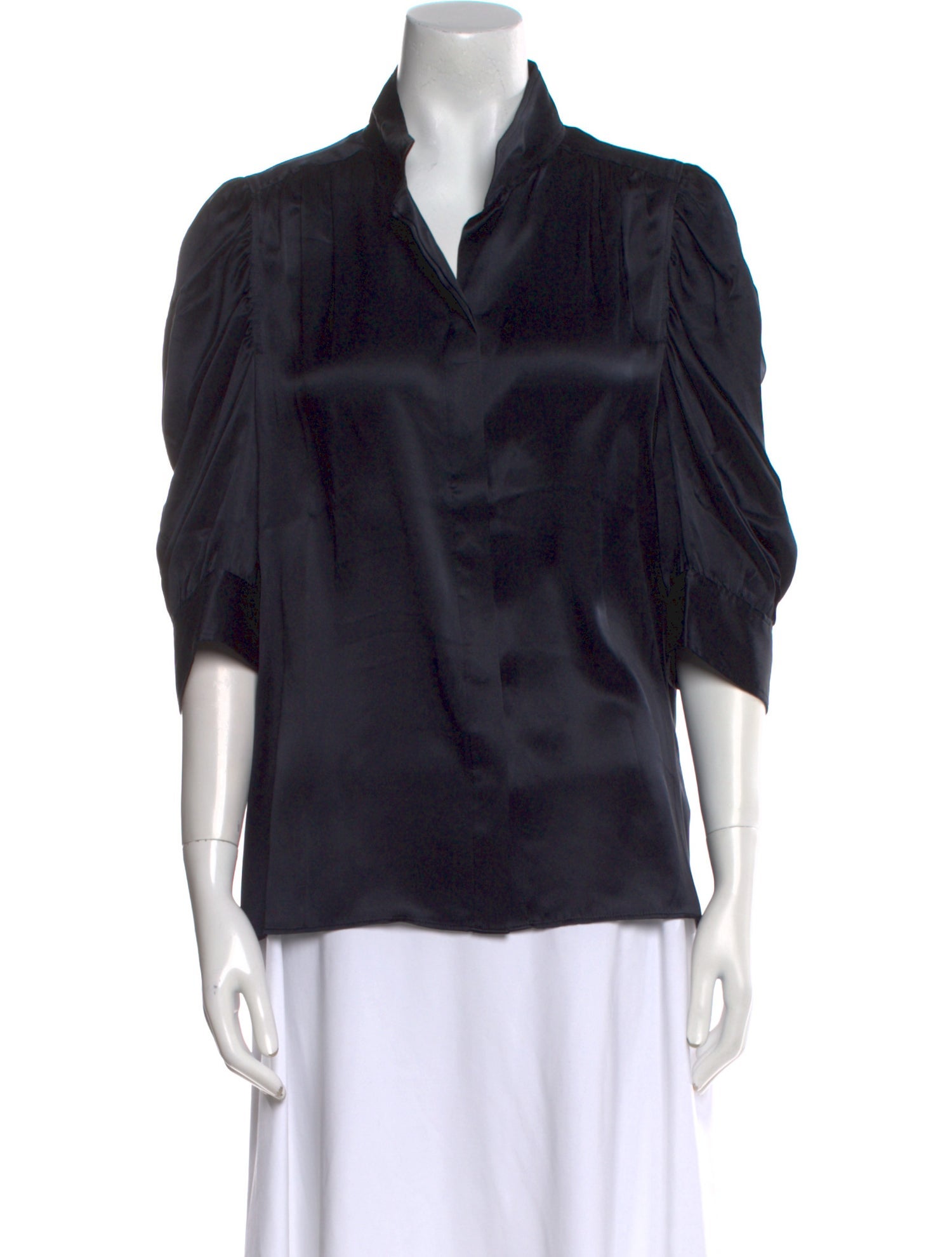 FRAME Silk V-Neck Blouse