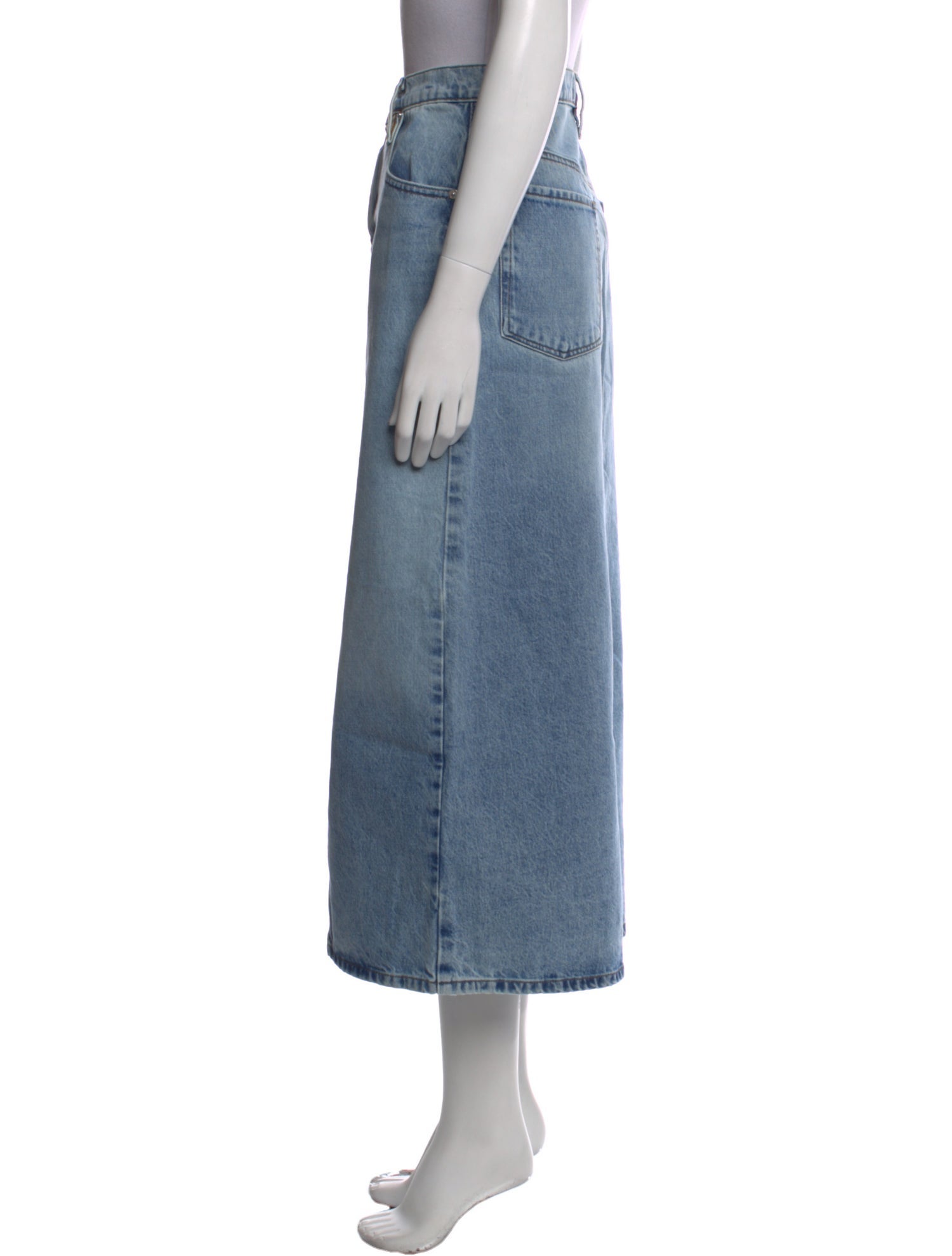 FRAME Raw-Edge Trim Midi Length Skirt