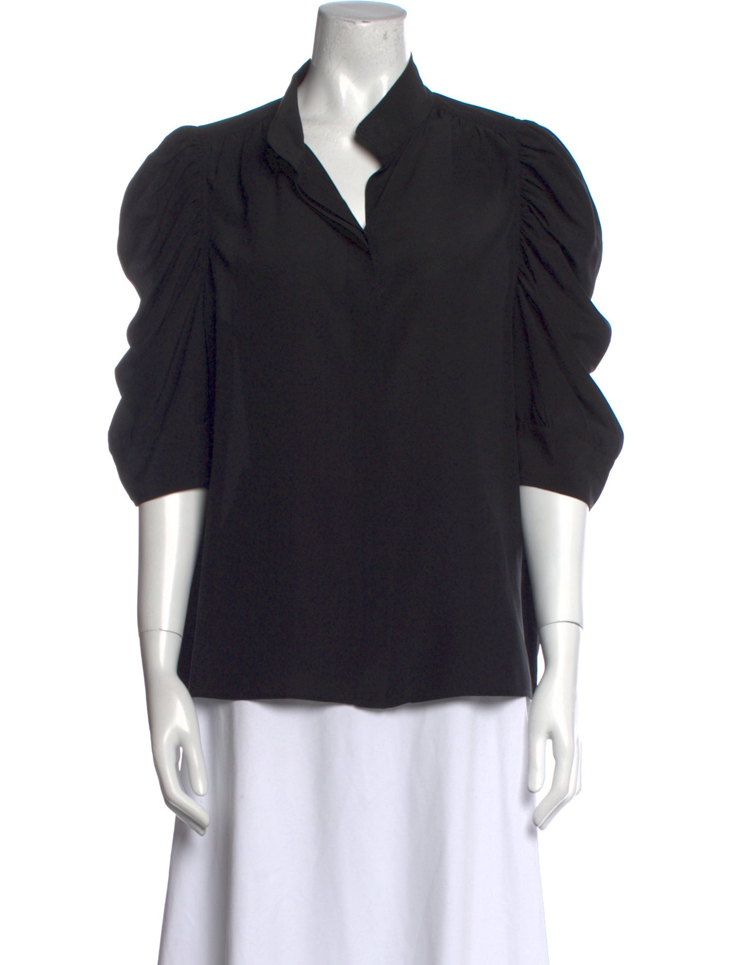 FRAME Silk V-Neck Blouse