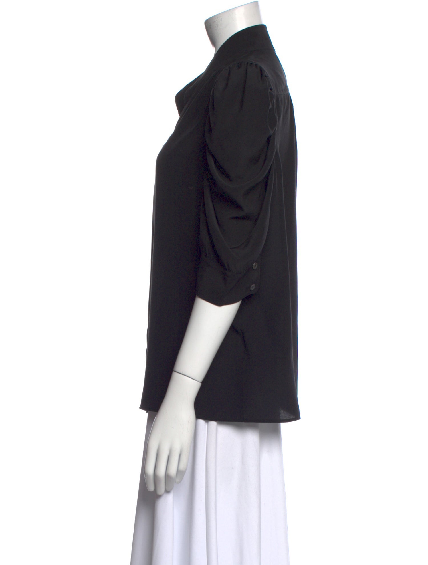 FRAME Silk V-Neck Blouse