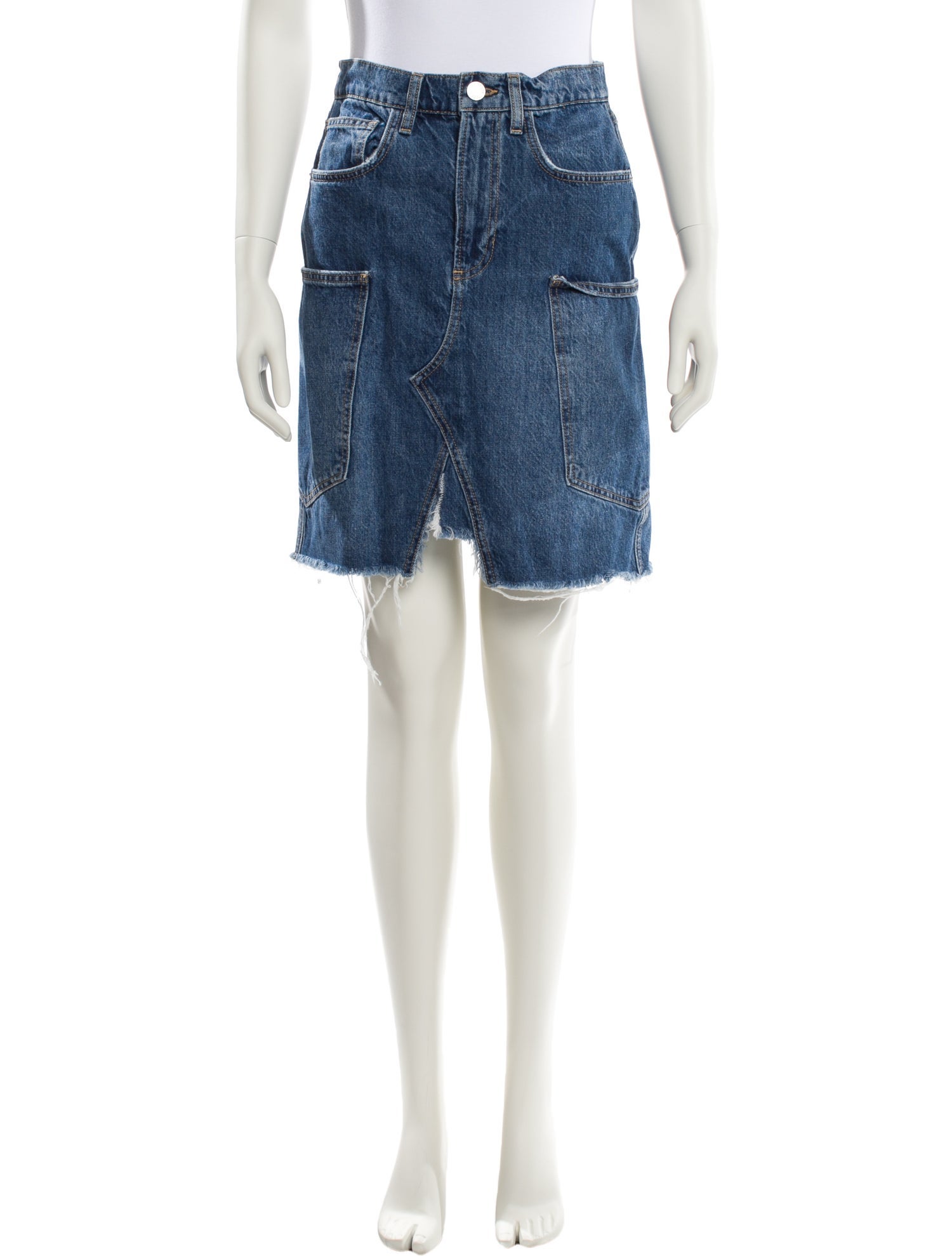 FRAME Distressed Accents Knee-Length Skirt