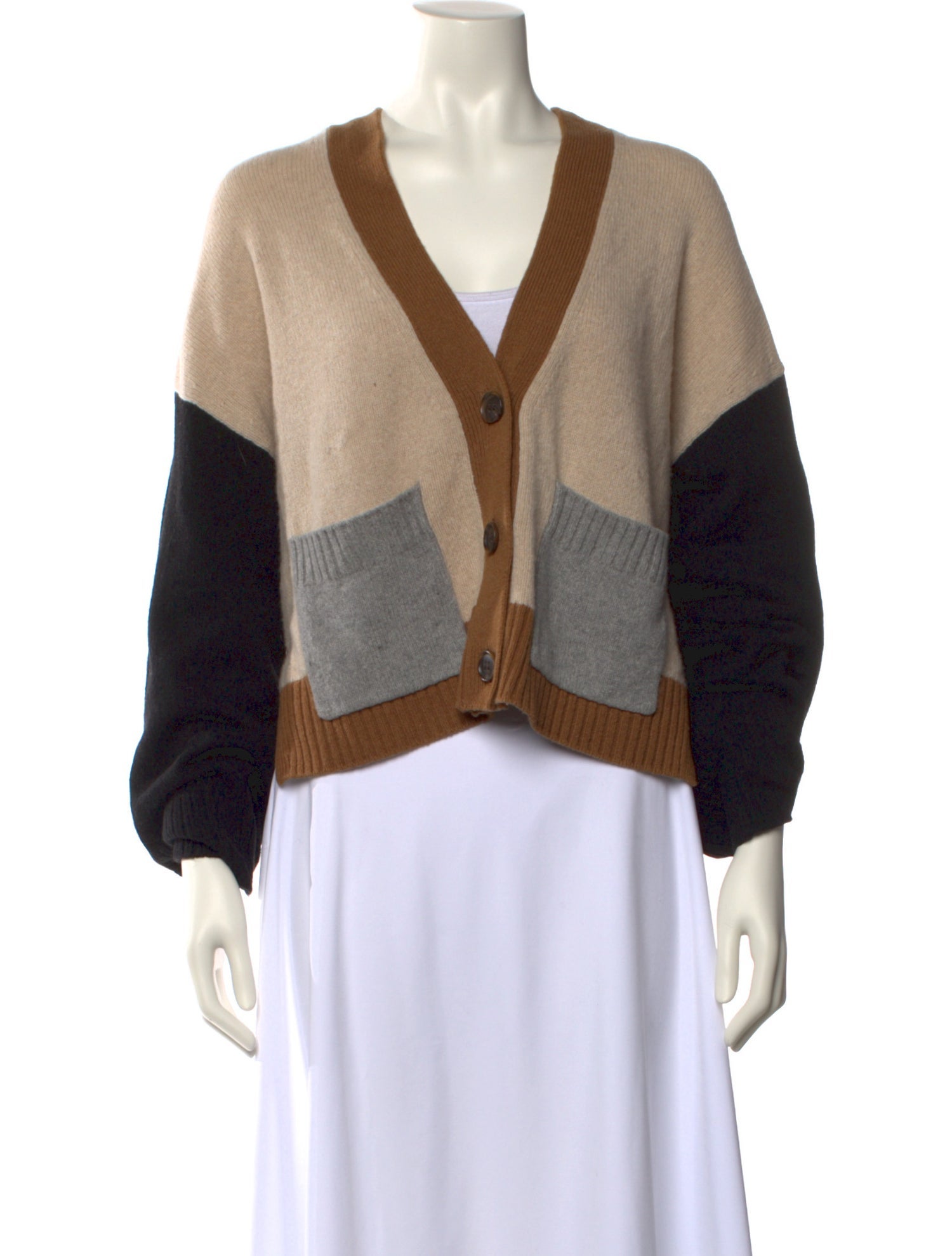 FRAME Cashmere Colorblock Pattern Sweater