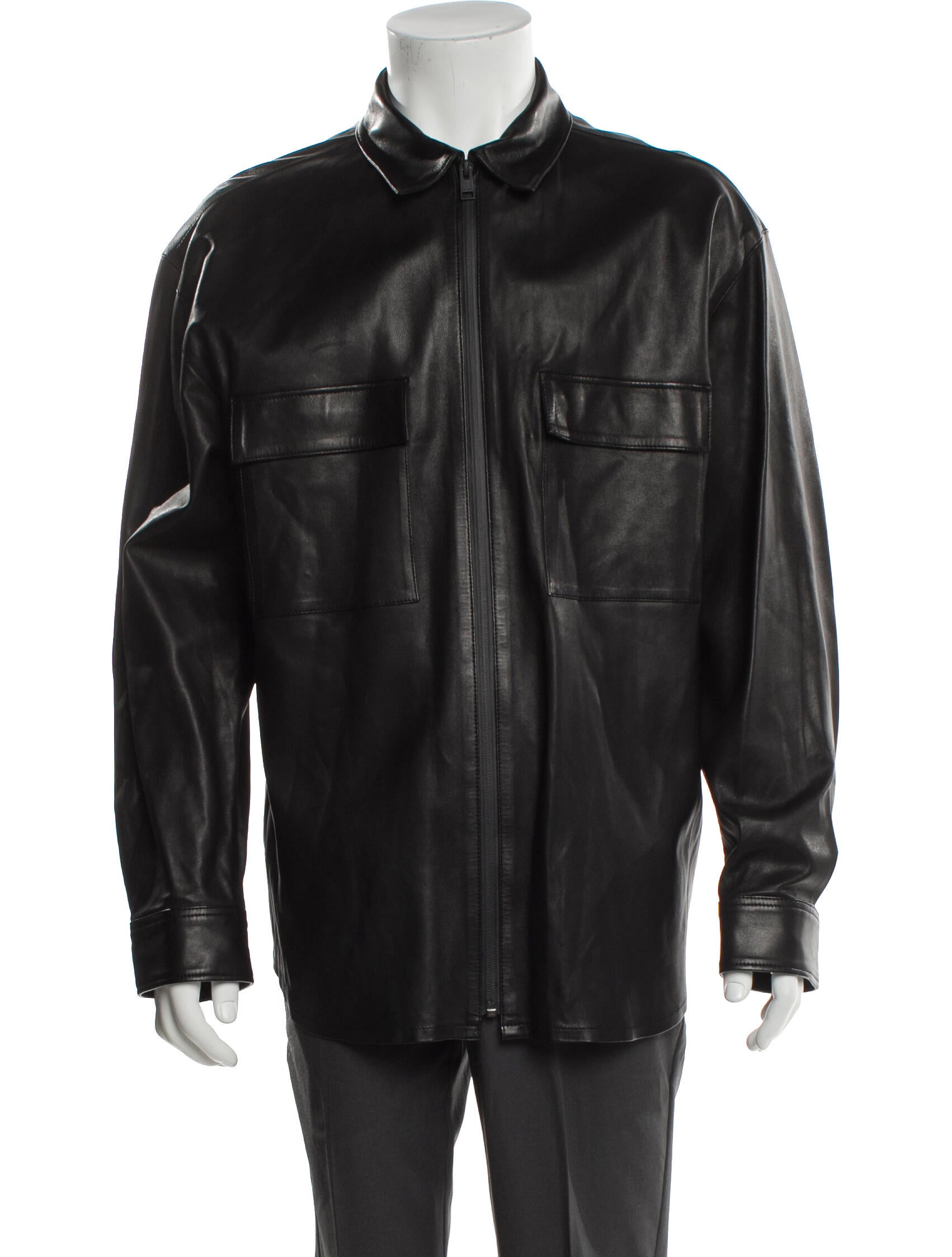 FRAME Lamb Leather Utility Jacket