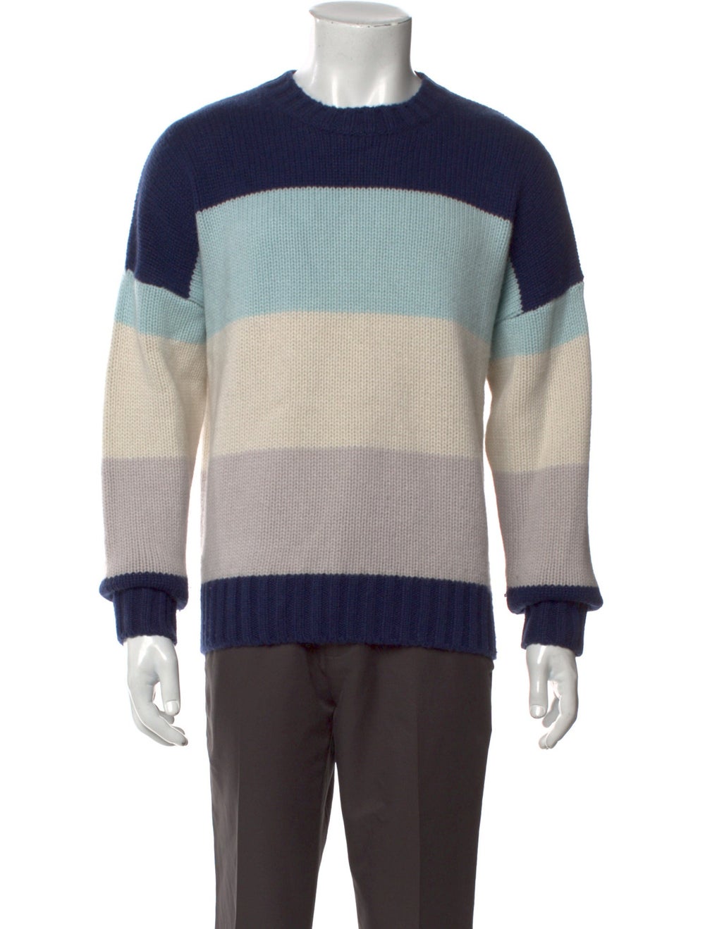 Frame Cashmere Pullover Colorblock Pattern Long S… - image 1