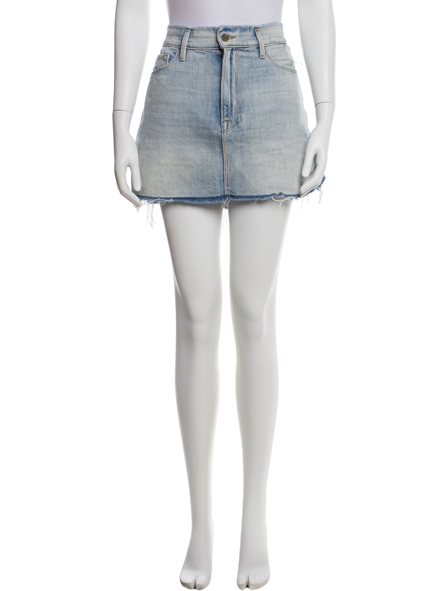 FRAME Distressed Accents Mini Skirt