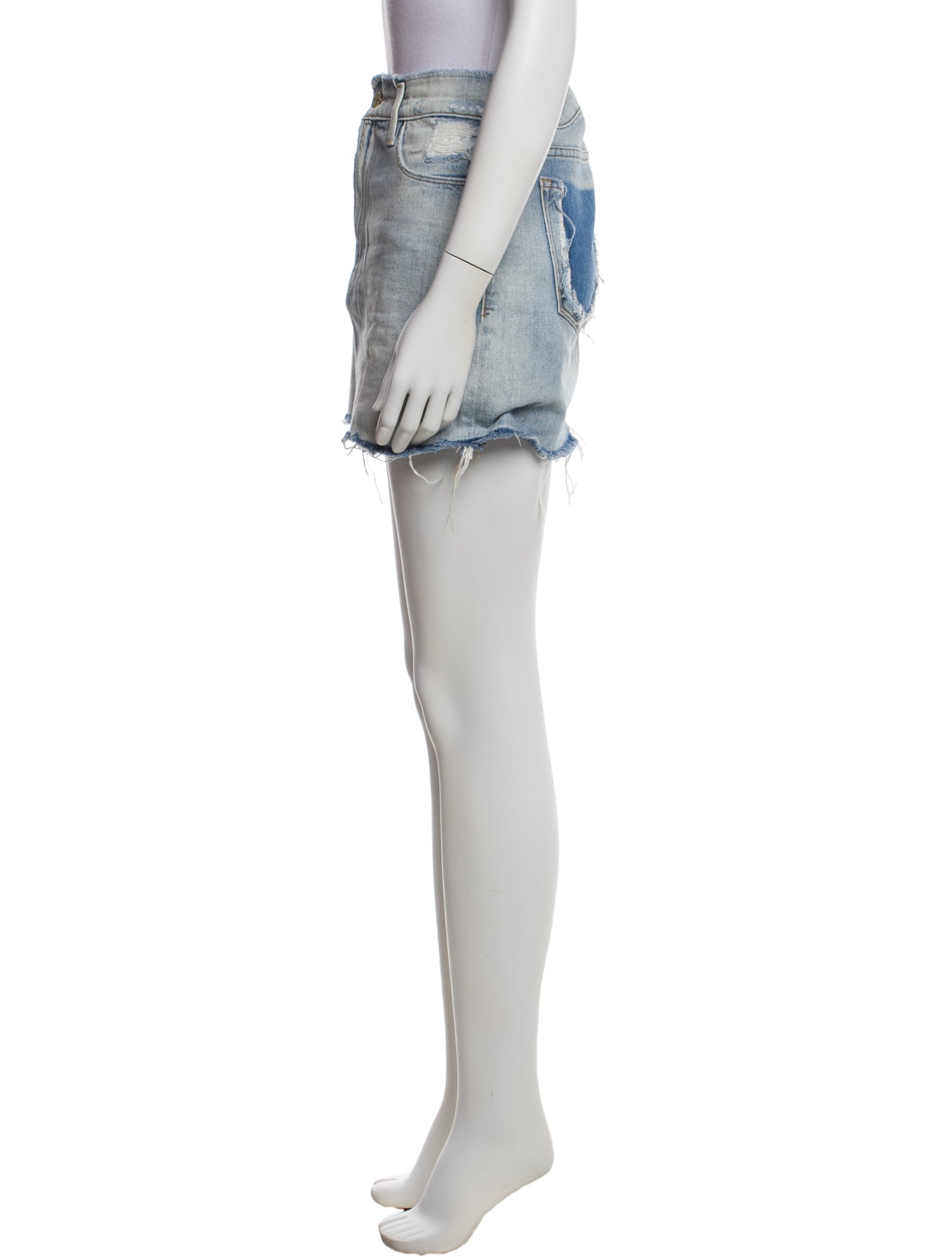 FRAME Distressed Accents Mini Skirt