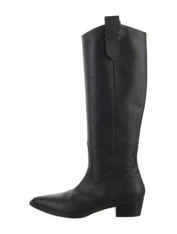 Pre-owned Frame Leather Riding Boots In Black
