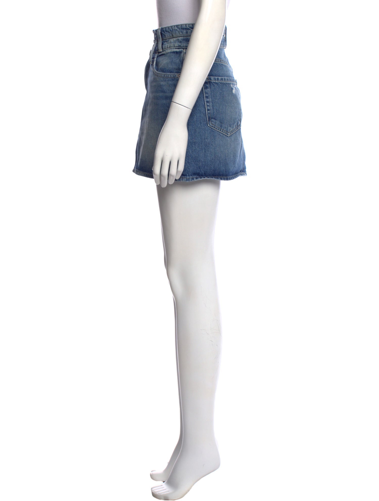 FRAME Distressed Accents Mini Skirt