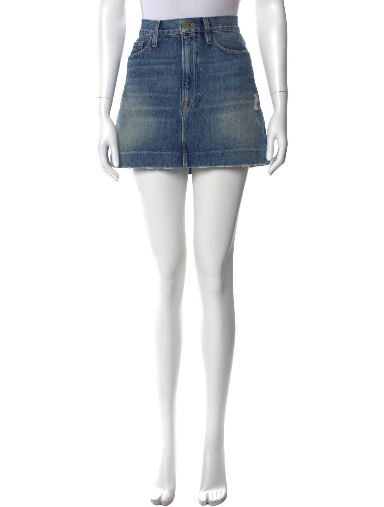 FRAME Distressed Accents Mini Skirt