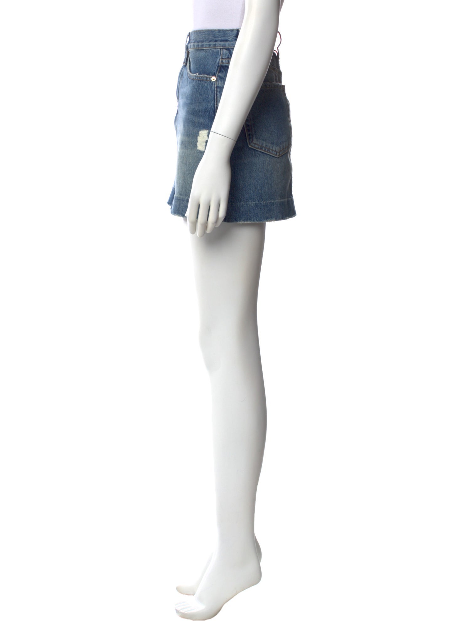 FRAME Distressed Accents Mini Skirt