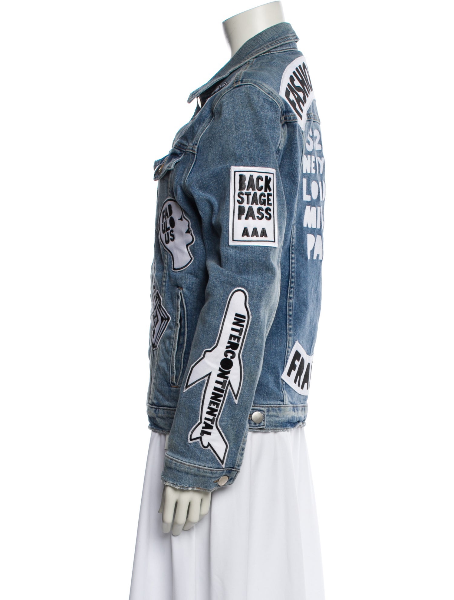FRAME Graphic Print Denim Jacket