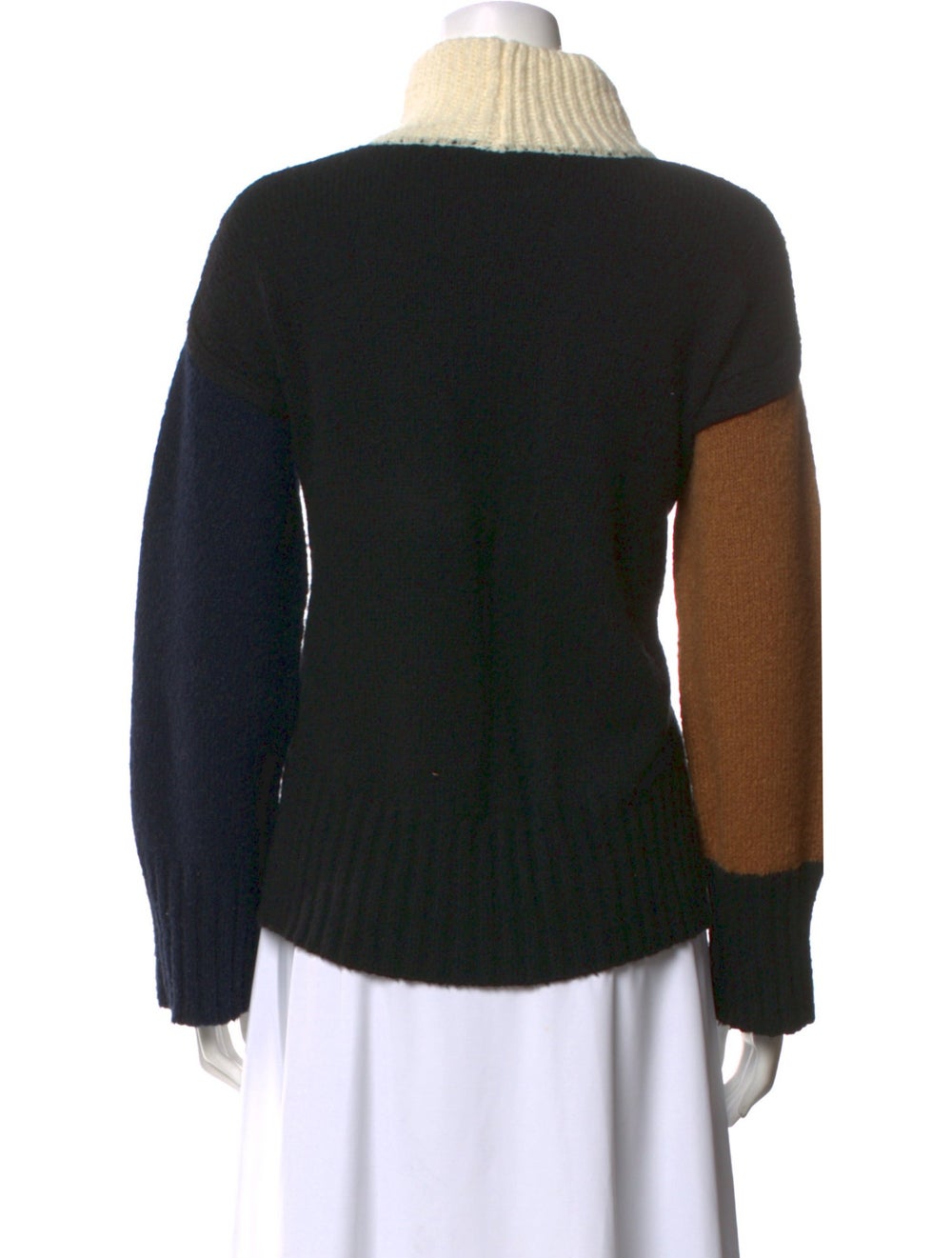 FRAME Virgin Wool Colorblock Pattern Sweater - image 3