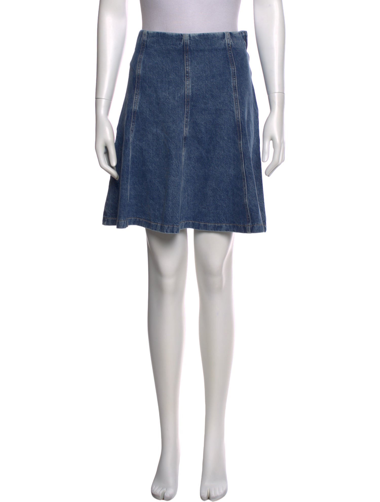 FRAME Raw-Edge Trim Knee-Length Skirt