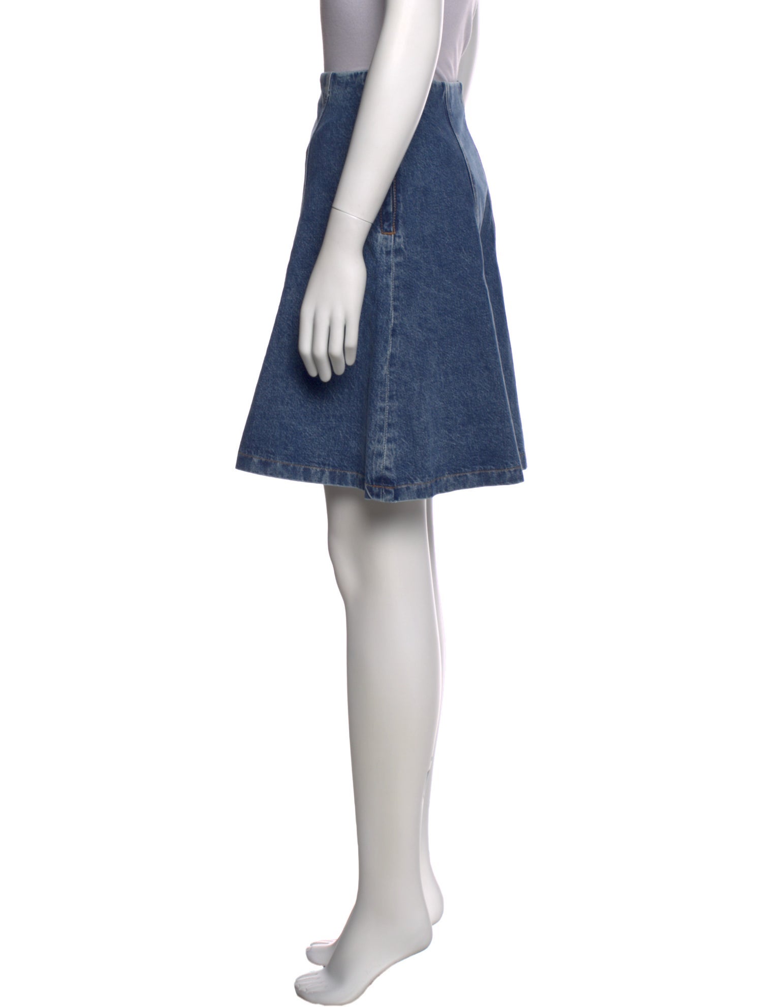 FRAME Raw-Edge Trim Knee-Length Skirt