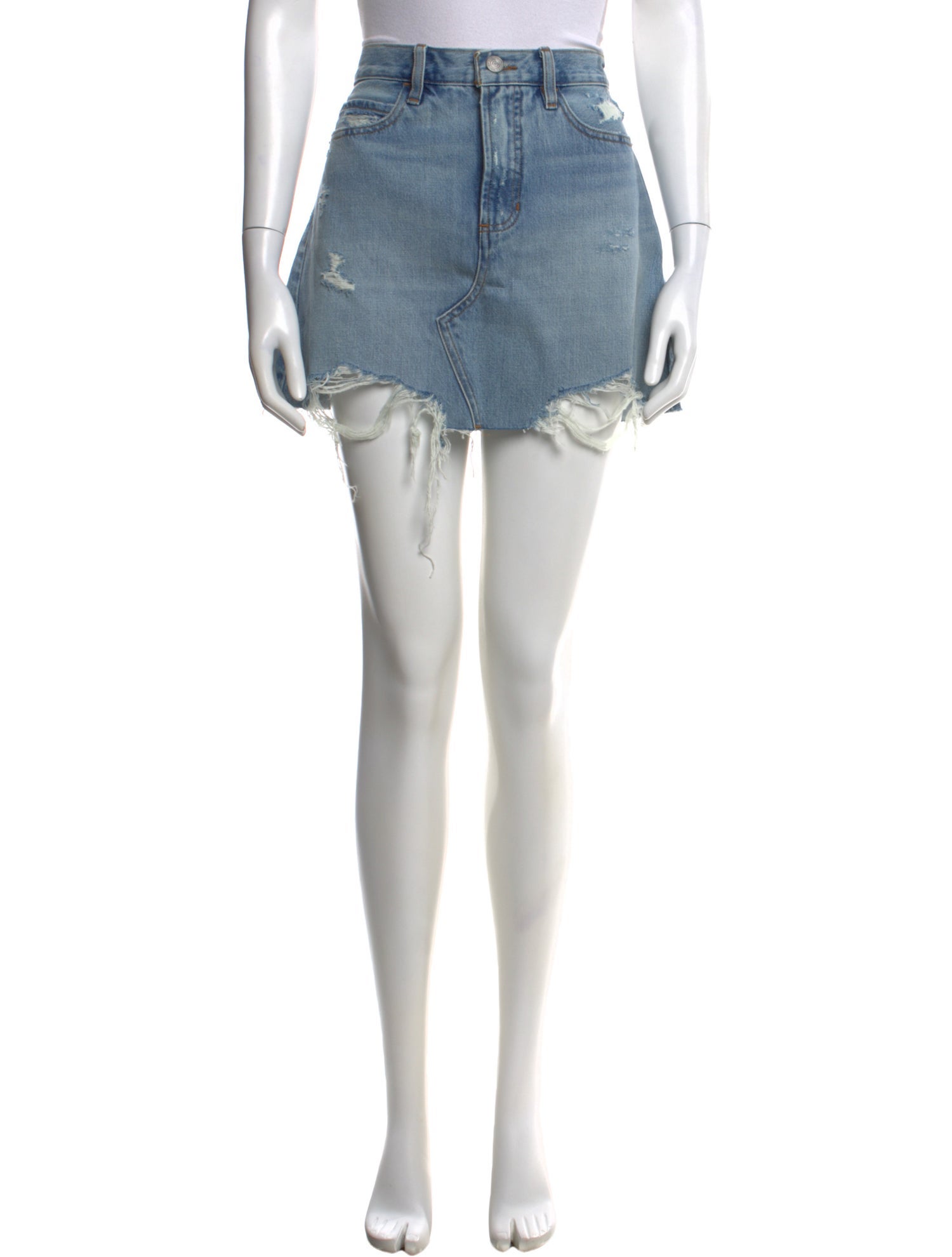 FRAME Distressed Accents Mini Skirt