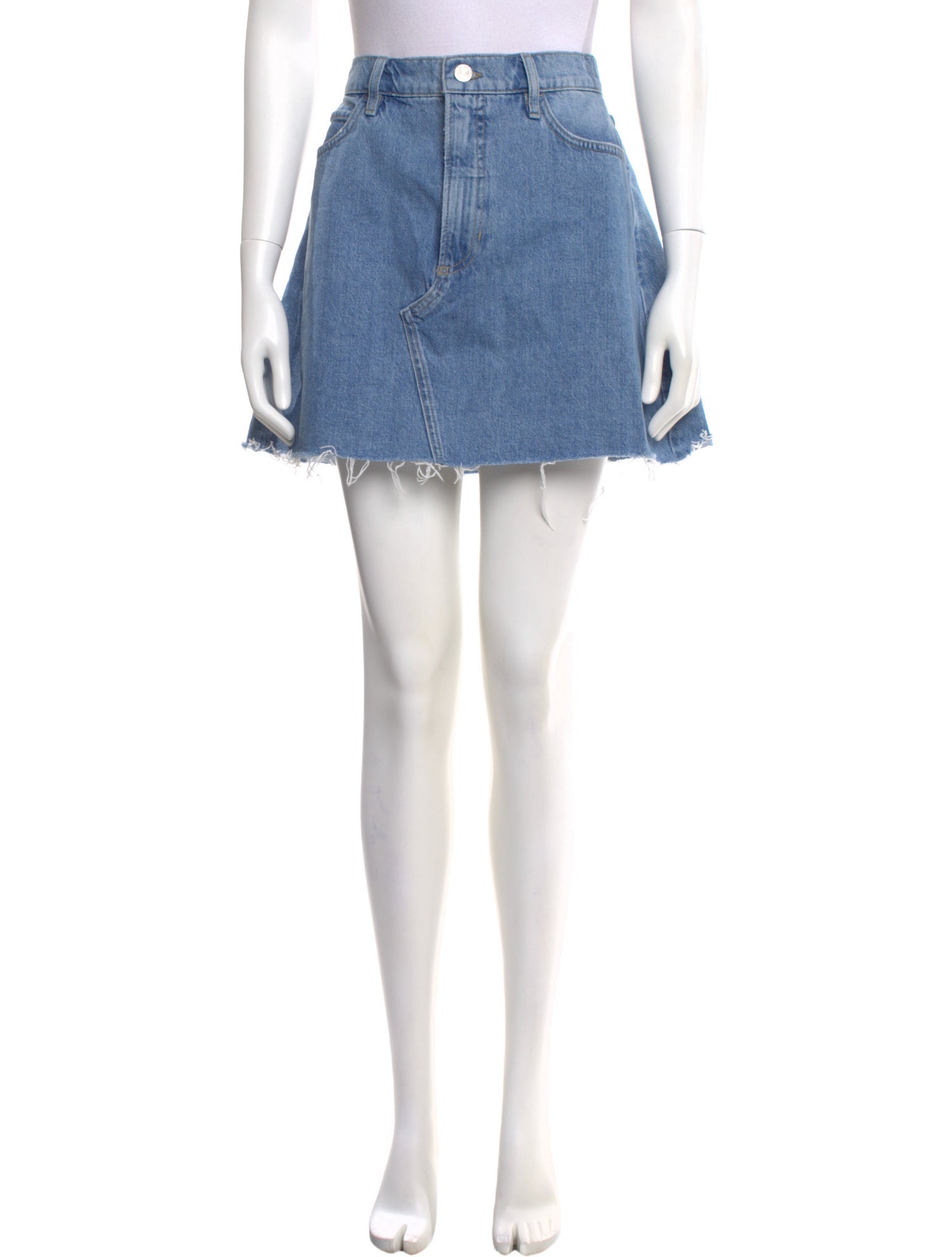 FRAME Raw-Edge Trim Mini Skirt