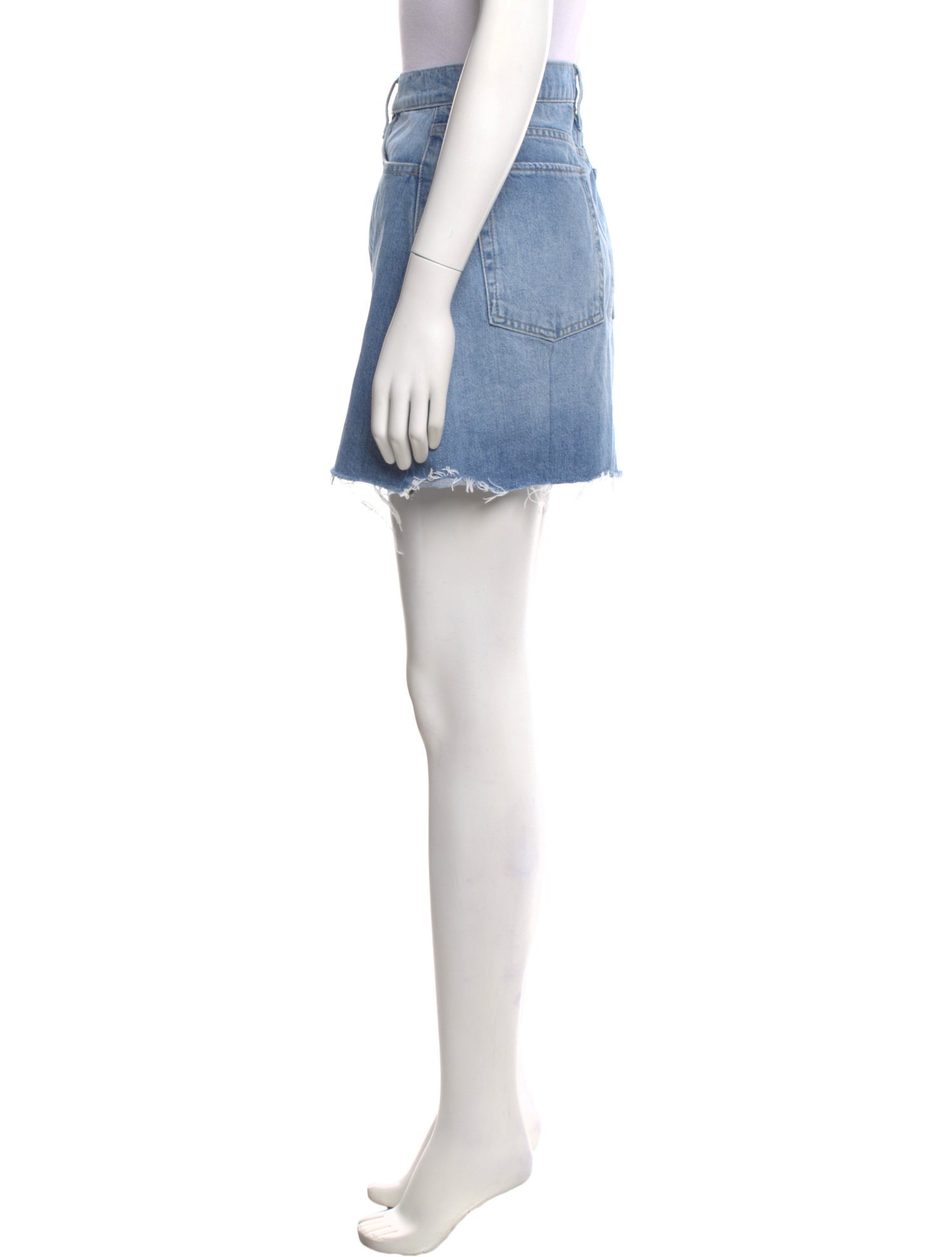 FRAME Raw-Edge Trim Mini Skirt