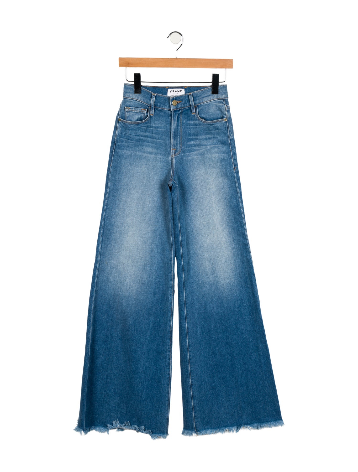 FRAME Mid-Rise Wide Leg Jeans
