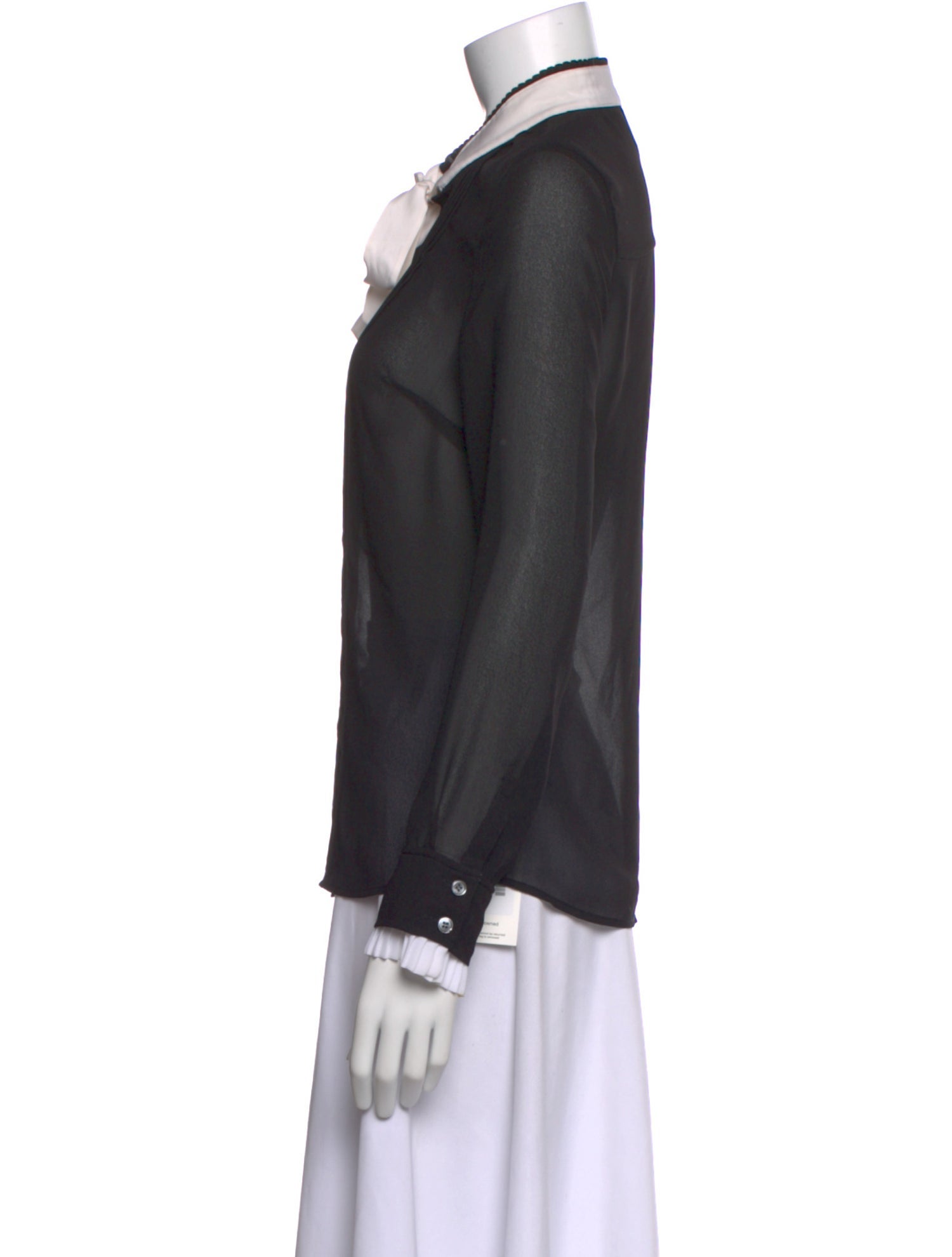 FRAME Tie Neck Long Sleeve Blouse