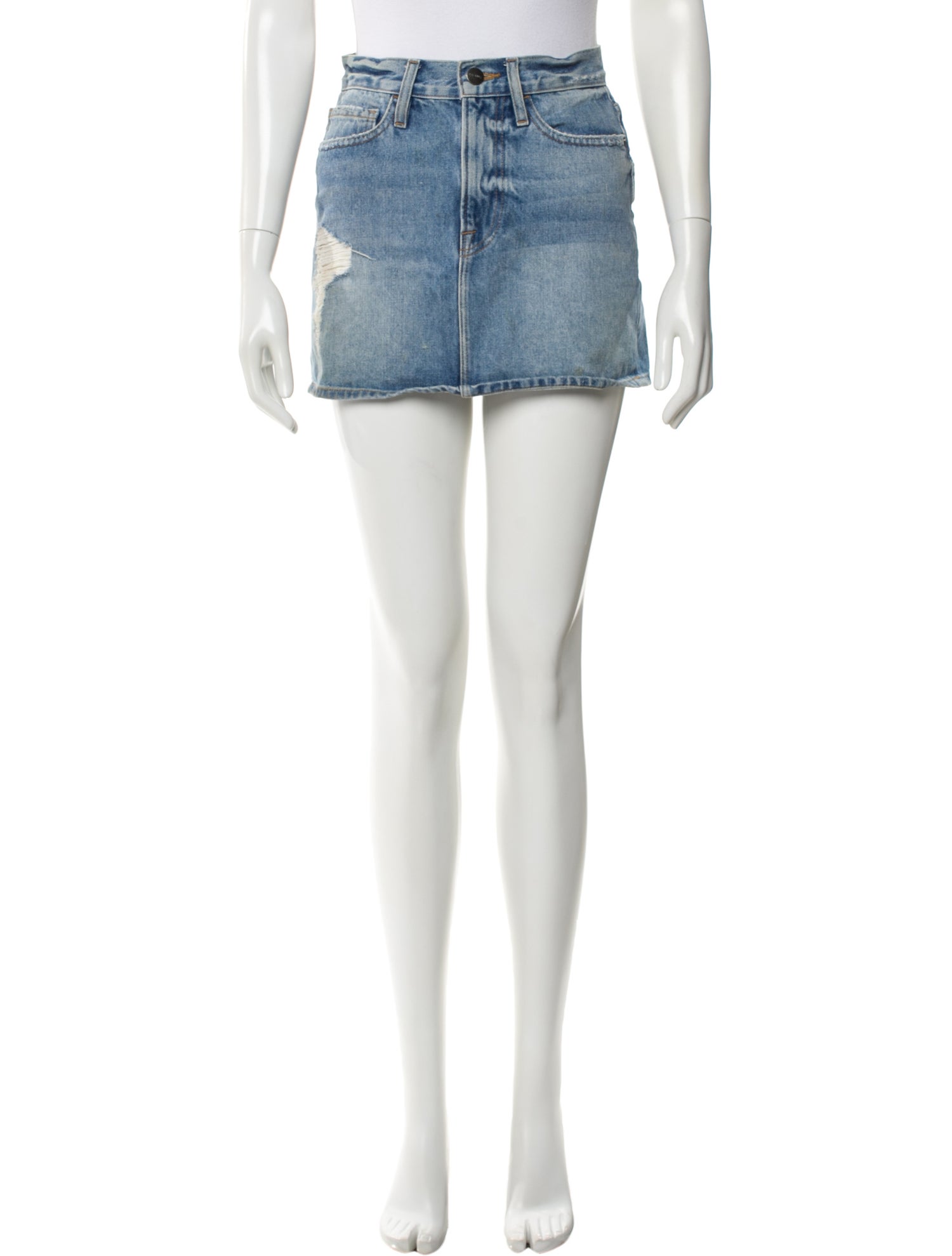 FRAME Distressed Accents Mini Skirt