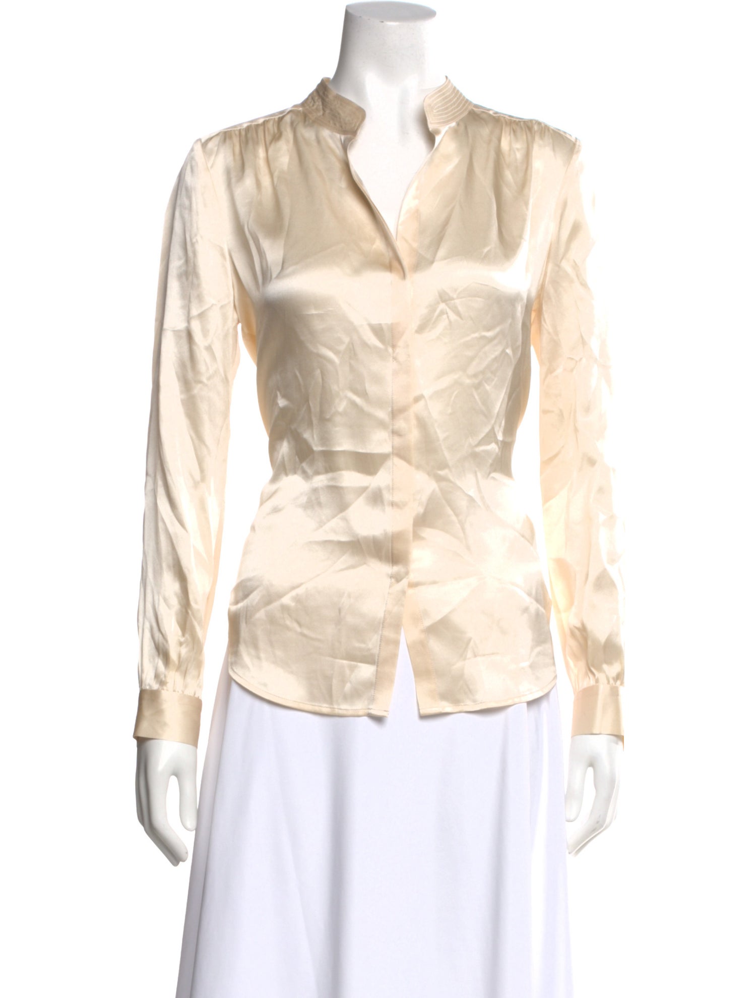 FRAME Silk Long Sleeve Blouse