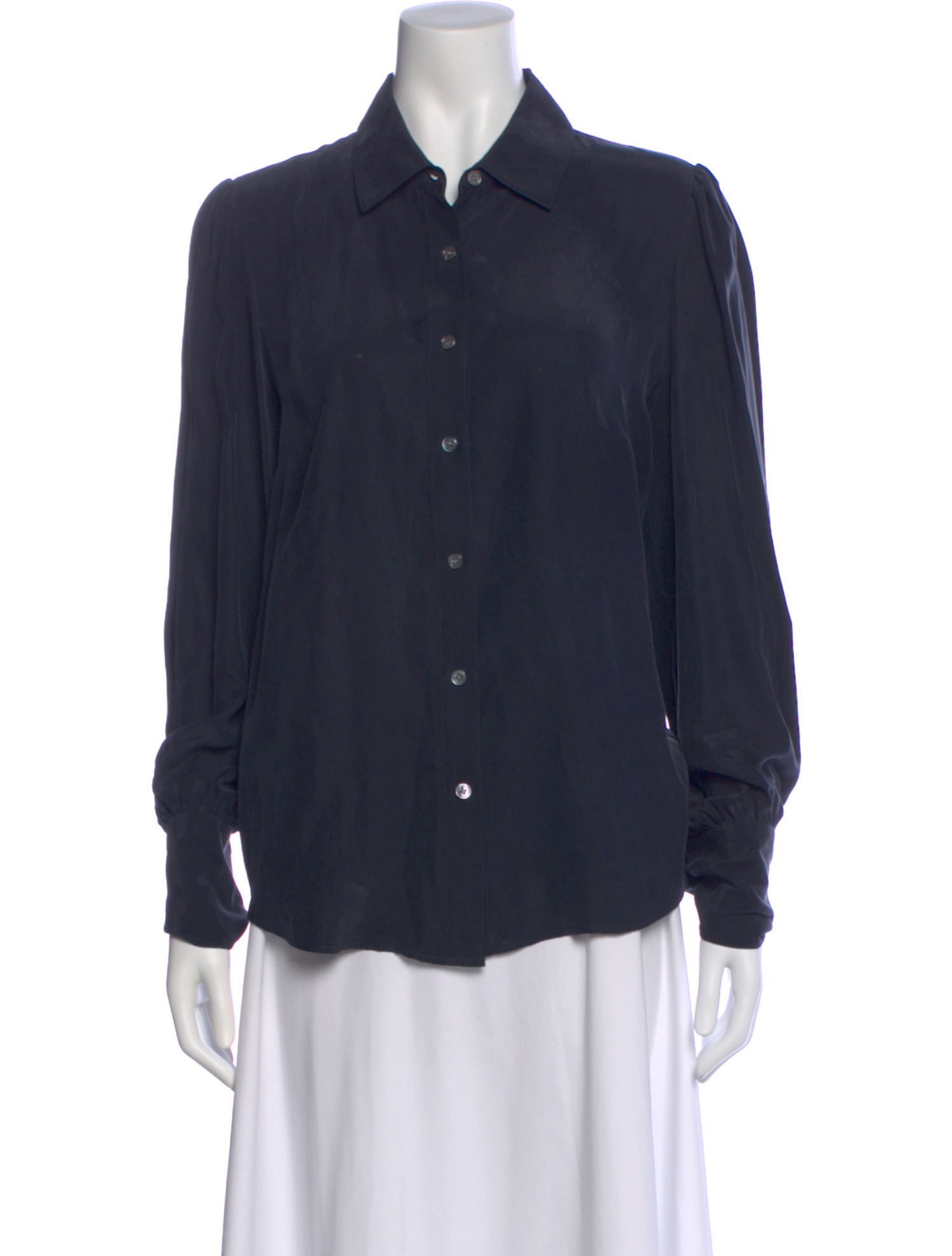 FRAME Silk Long Sleeve Blouse