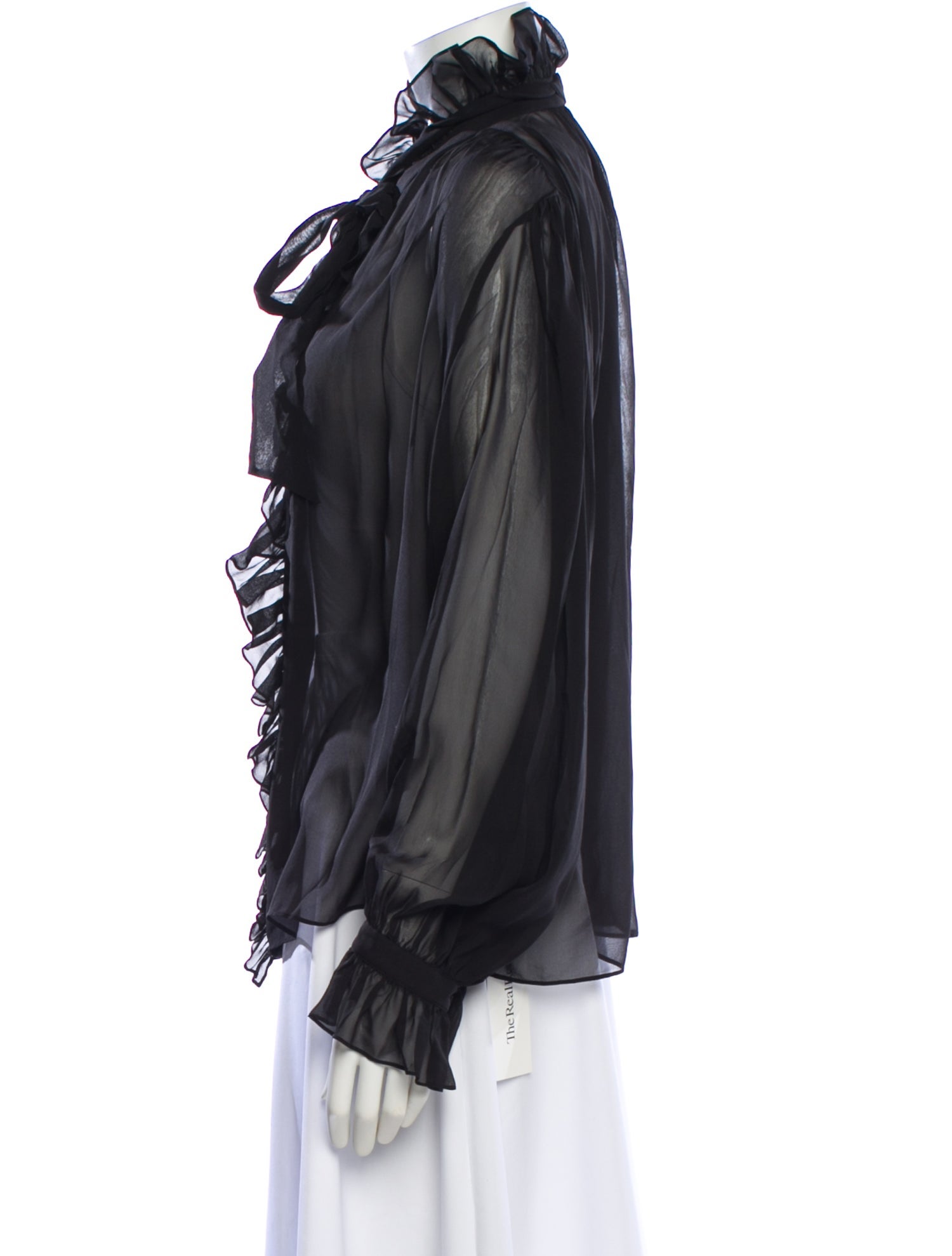 FRAME Silk Long Sleeve Blouse