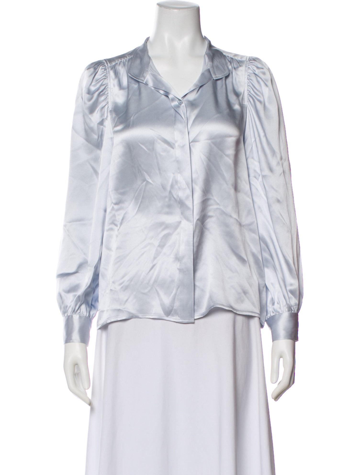 FRAME Silk Long Sleeve Blouse