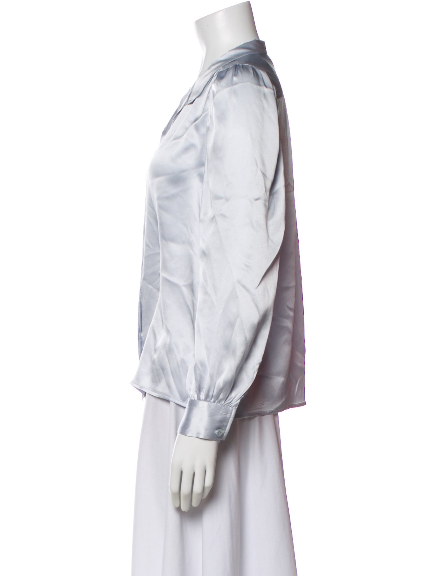 FRAME Silk Long Sleeve Blouse