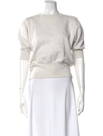 Pre-owned Frame Crew Neck Three-quarter Sleeve Sweatshirt In Gray